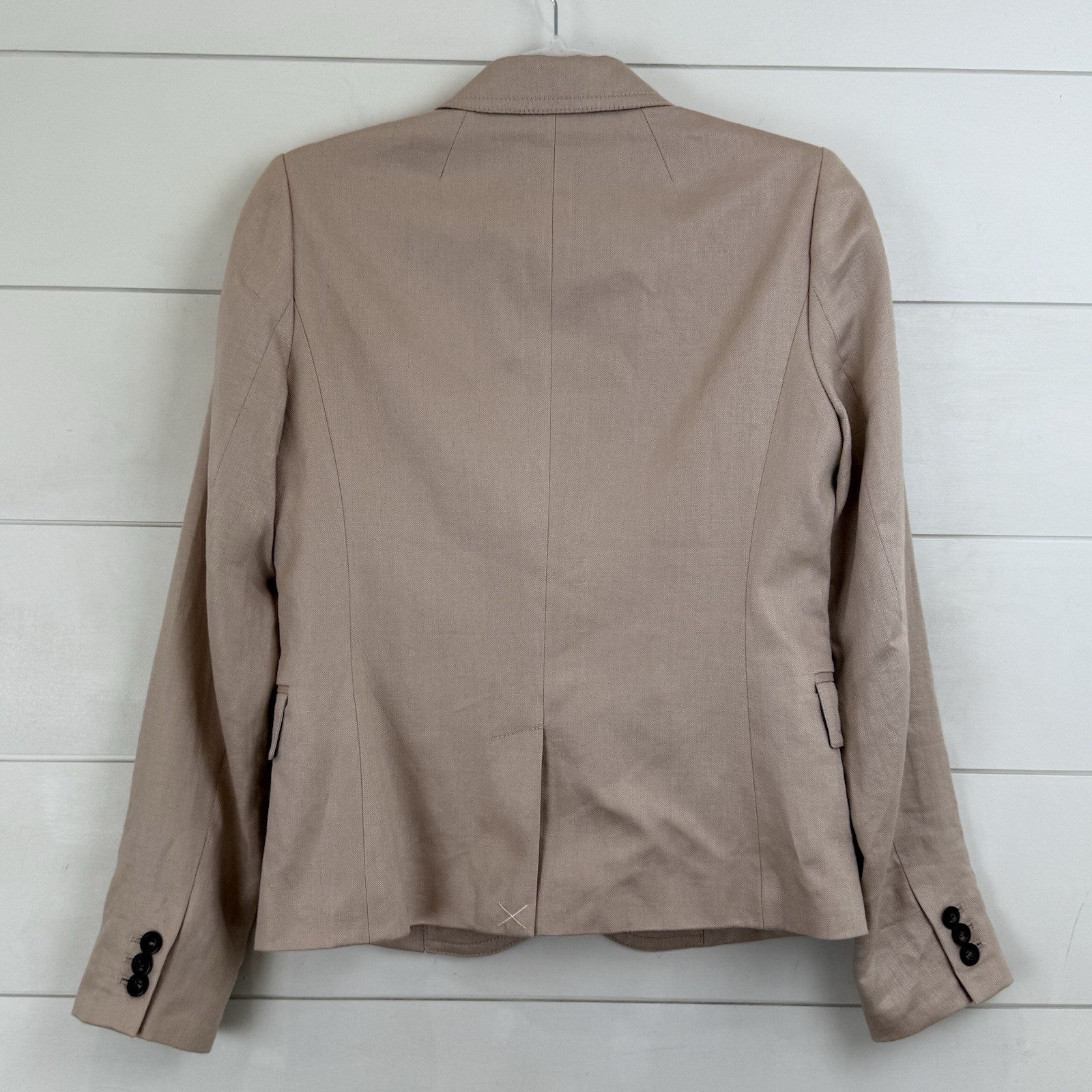 J. Crew KEATING BOY Blazer Jacket 100% Linen Blush Herringbone 37358 Women 2
