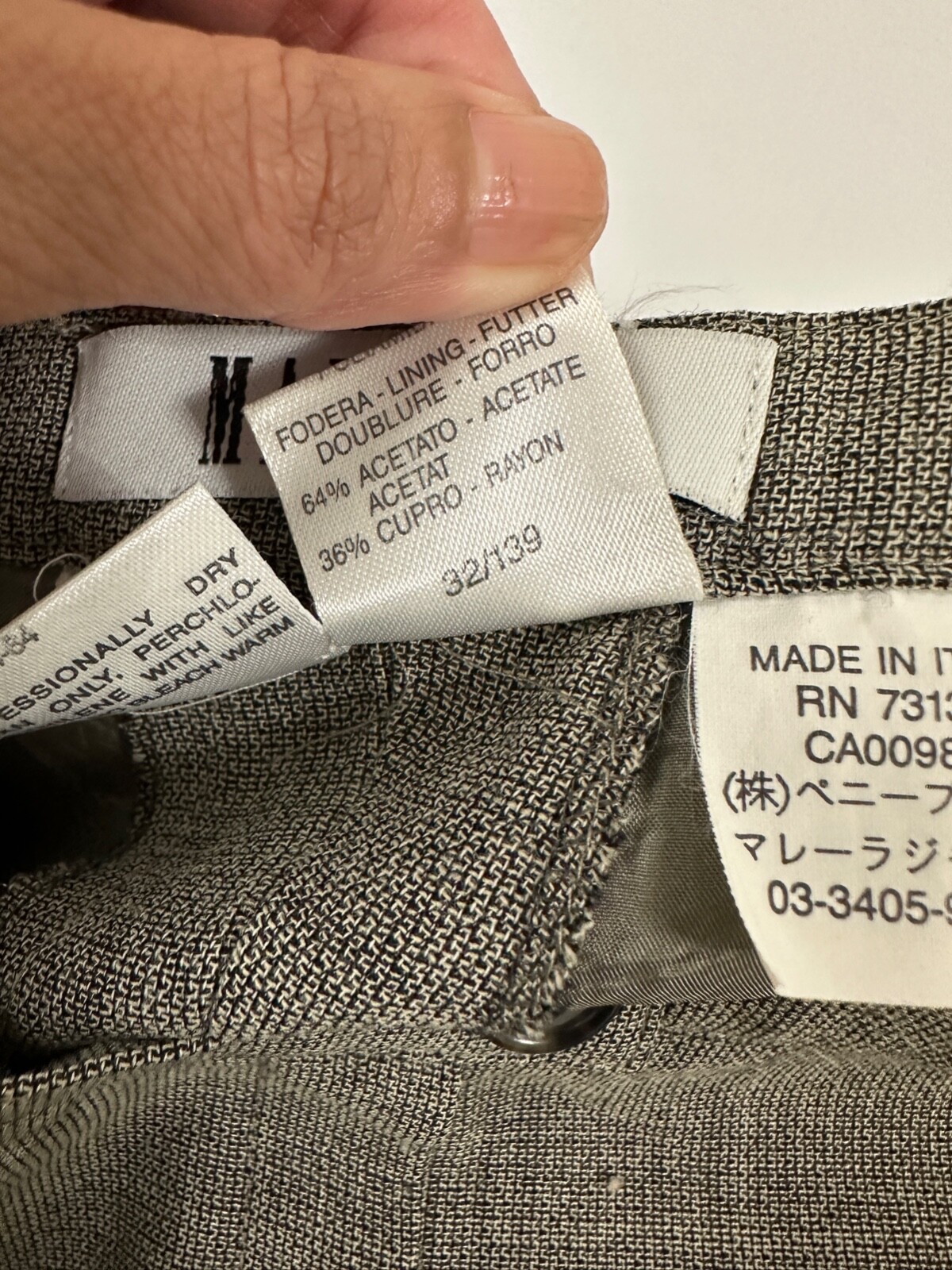 Marella Pants High Rise Flat Front size 10 Gray Quiet Luxury Made Italy