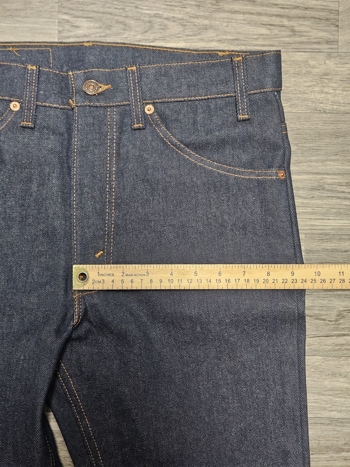 Vintage 80s Orange Tab Levi’s 517 Boot Cut Jeans Dark Indigo Blue Raw 32×29 USA