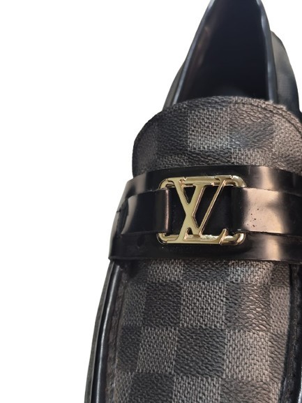 Louis Vuitton Damier Graphite LV Buckle Loafers Size 40 EU / 7 US Made in France