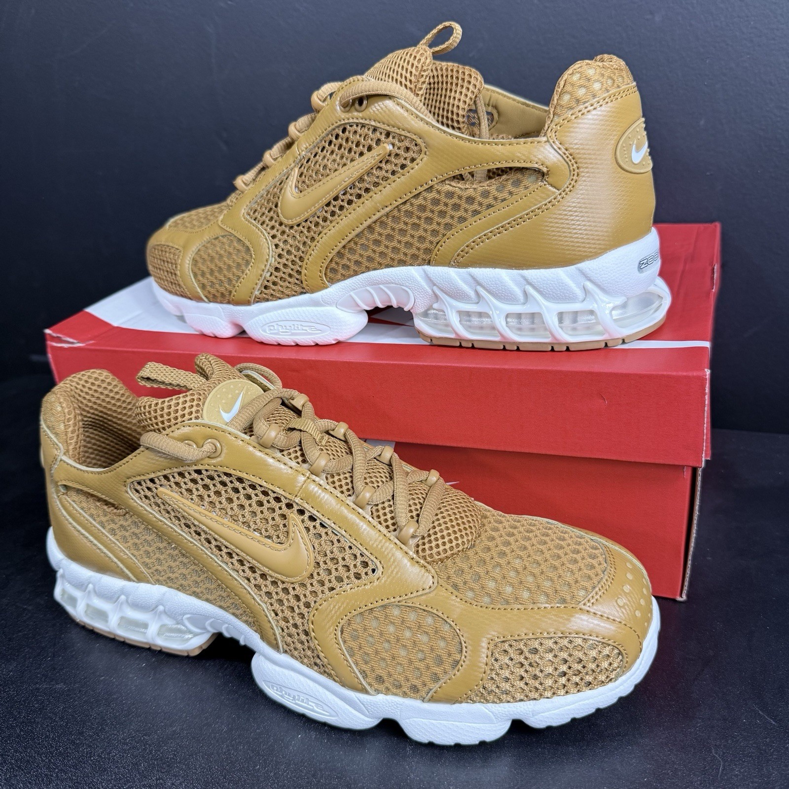 Nike Air Zoom Spiridon Cage 2 Men’s Size 11 Wheat/White-Sail HQ3552-799 Sneakers