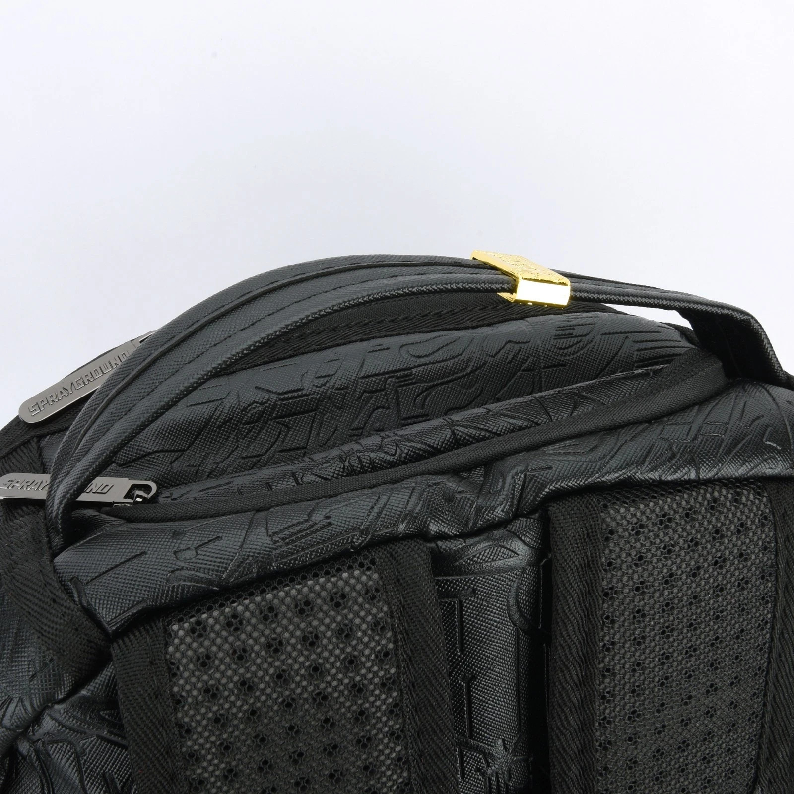 Sprayground Nightflight G800 Black DLXV Leather Shark Zipper Backpack Bag