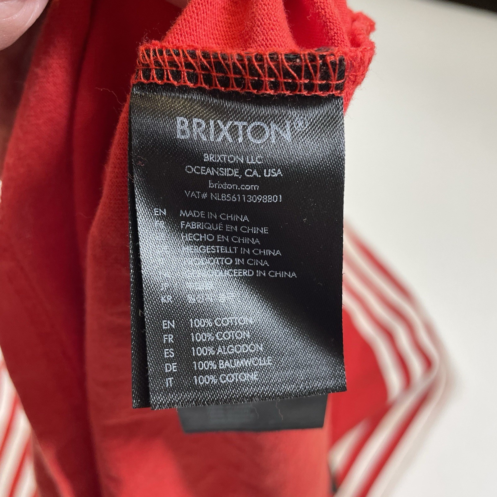 Brixton Shirt Men’s Large Red Phys. Ed. Track Short Sleeve Tee NEW