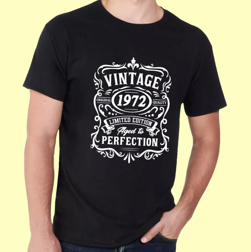 Vintage 1972 Birthday T Shirt, Middle Age Gift Idea, 50th 51st 52nd, 617