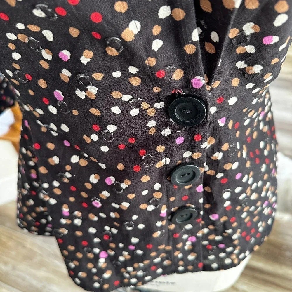 Eva Franco Albright Deco Dot Top in Black and Cream – NWT – Sample! – Size 8