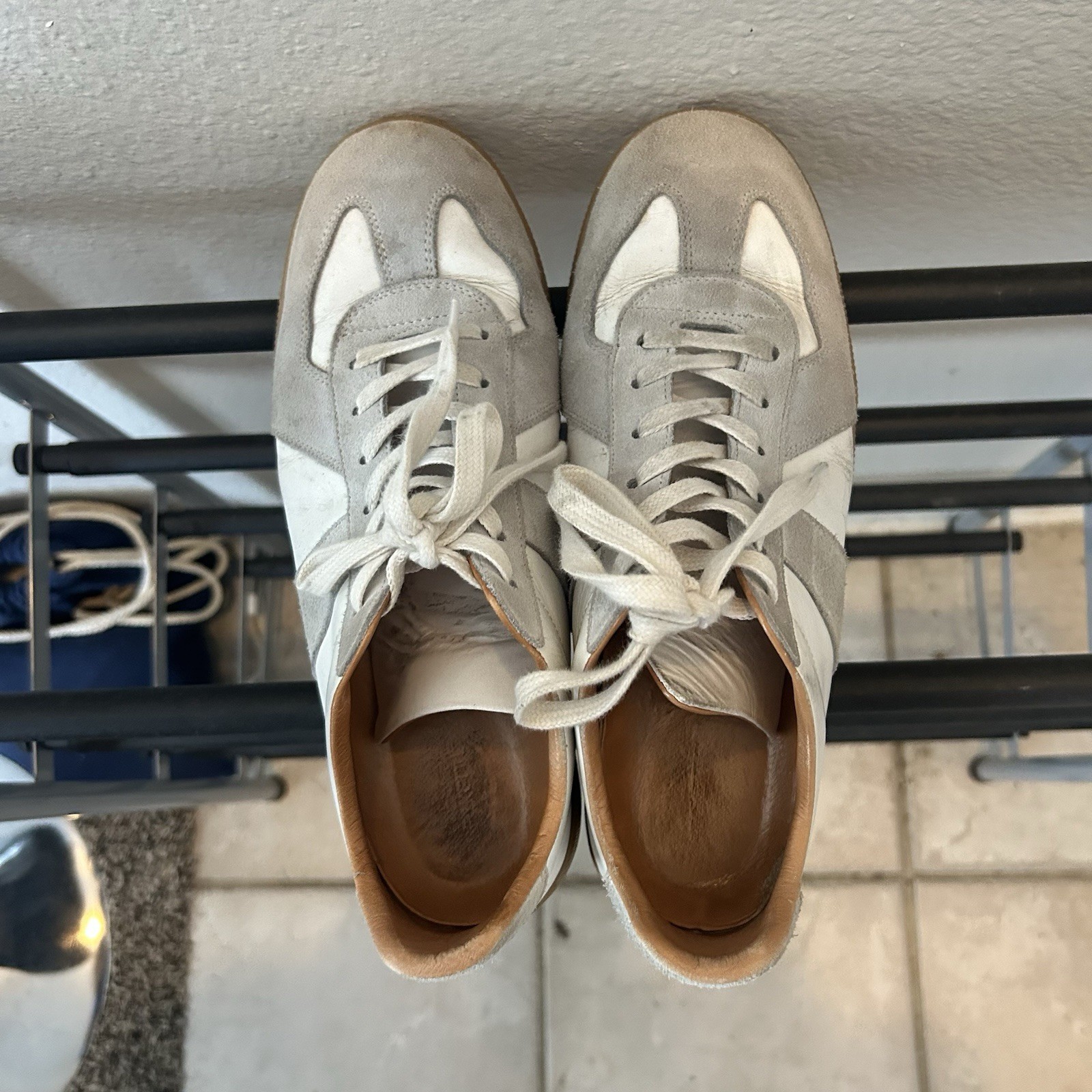 Beckett Simonon Morgen Trainers White Gray Suede Leather Gum Sole Men’s Size 7