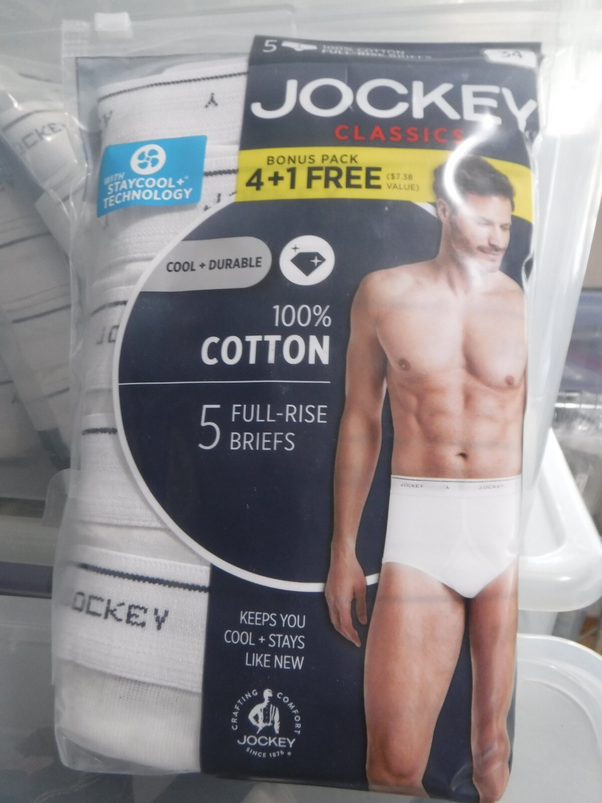 Jockey Classic Briefs 5 pack Full rise 100% Cotton Underwear Y front Fly white