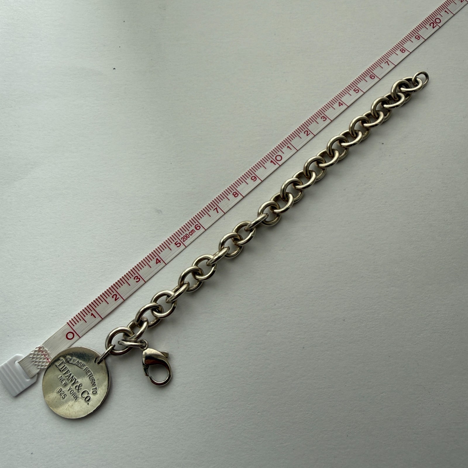 Tiffany & Co. Return To Tiffany Round Tag Sterling Silver 925 Bracelet 18cm