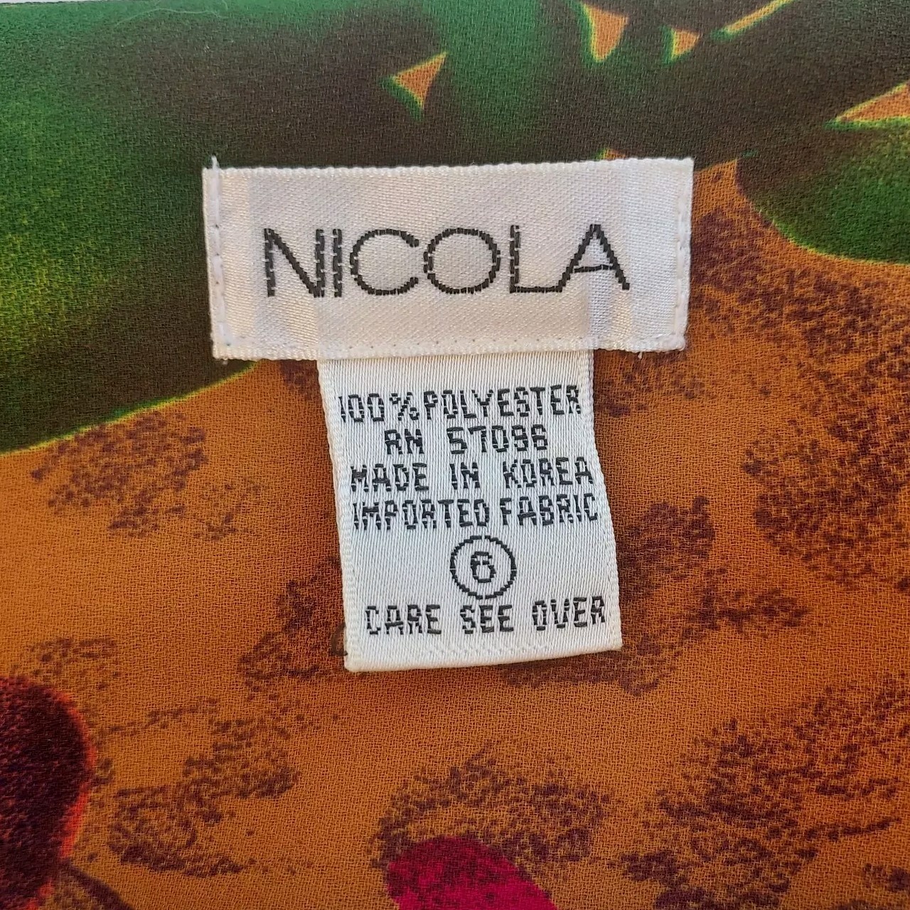 Vintage 80’s Nicola Vivid Autumn Abstract Floral Blouse Shoulder Pads Buttons