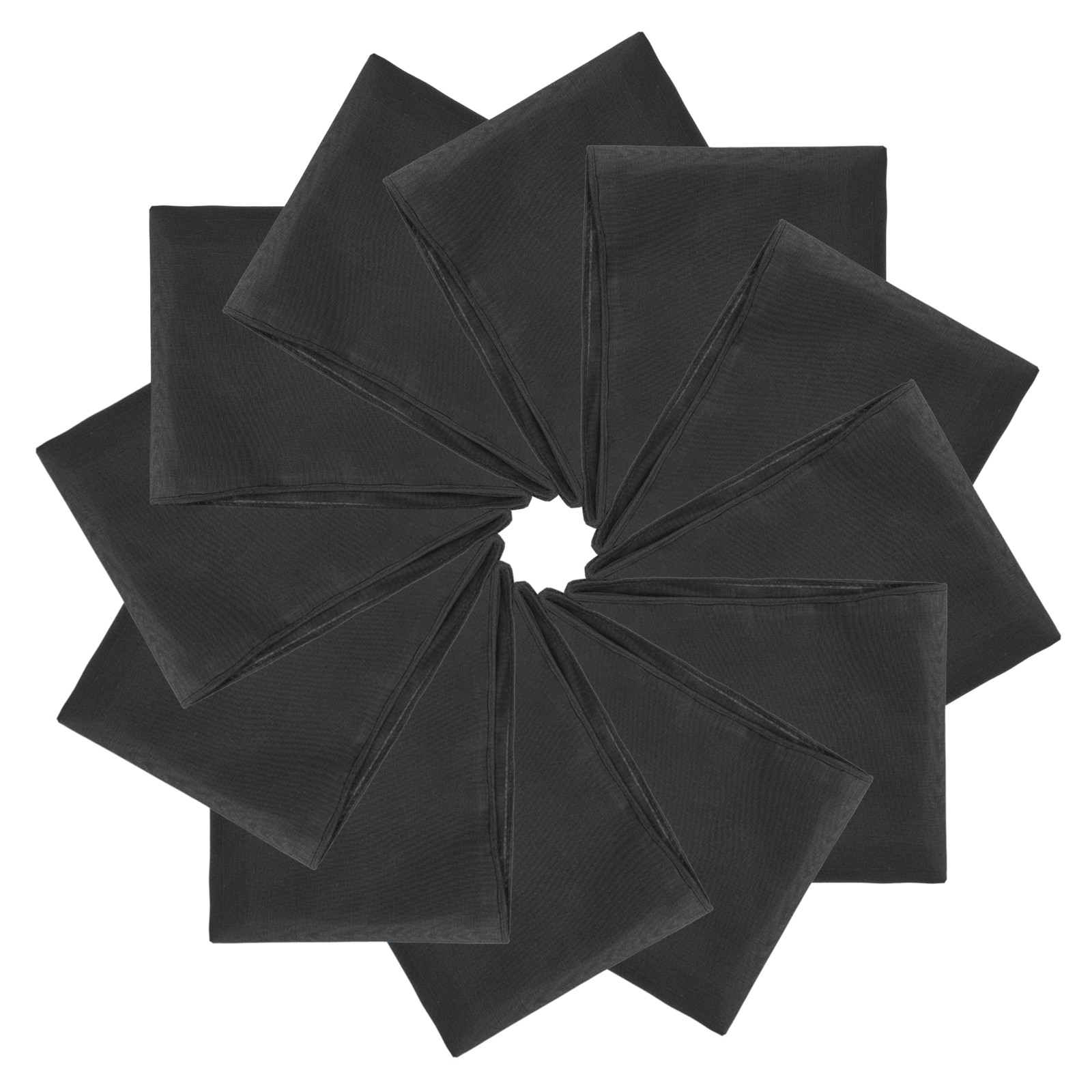 12Pcs 21″x21″ Large Solid Color Bandanas Bulk Blank Head Bandannas Black