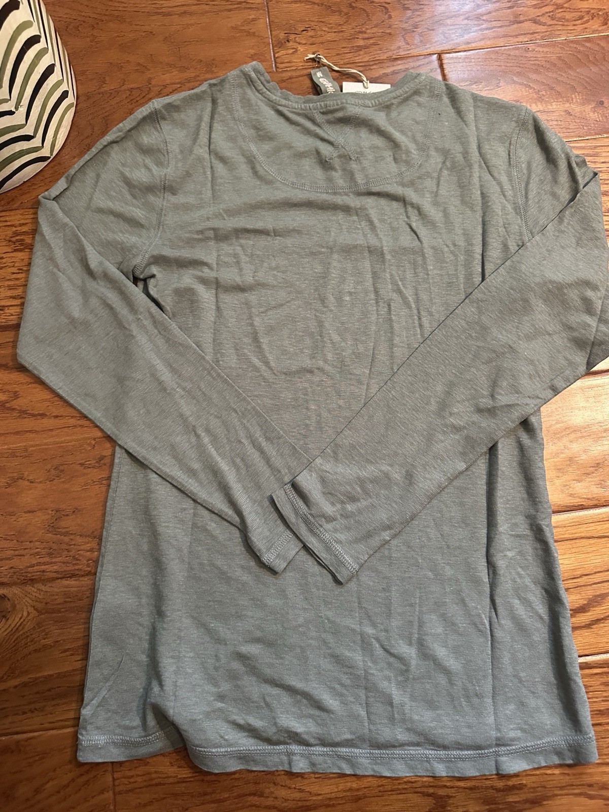 NWT Gramicci Jenni Hemp Organic Cotton Long Sleeve Shirt Thyme Green Medium