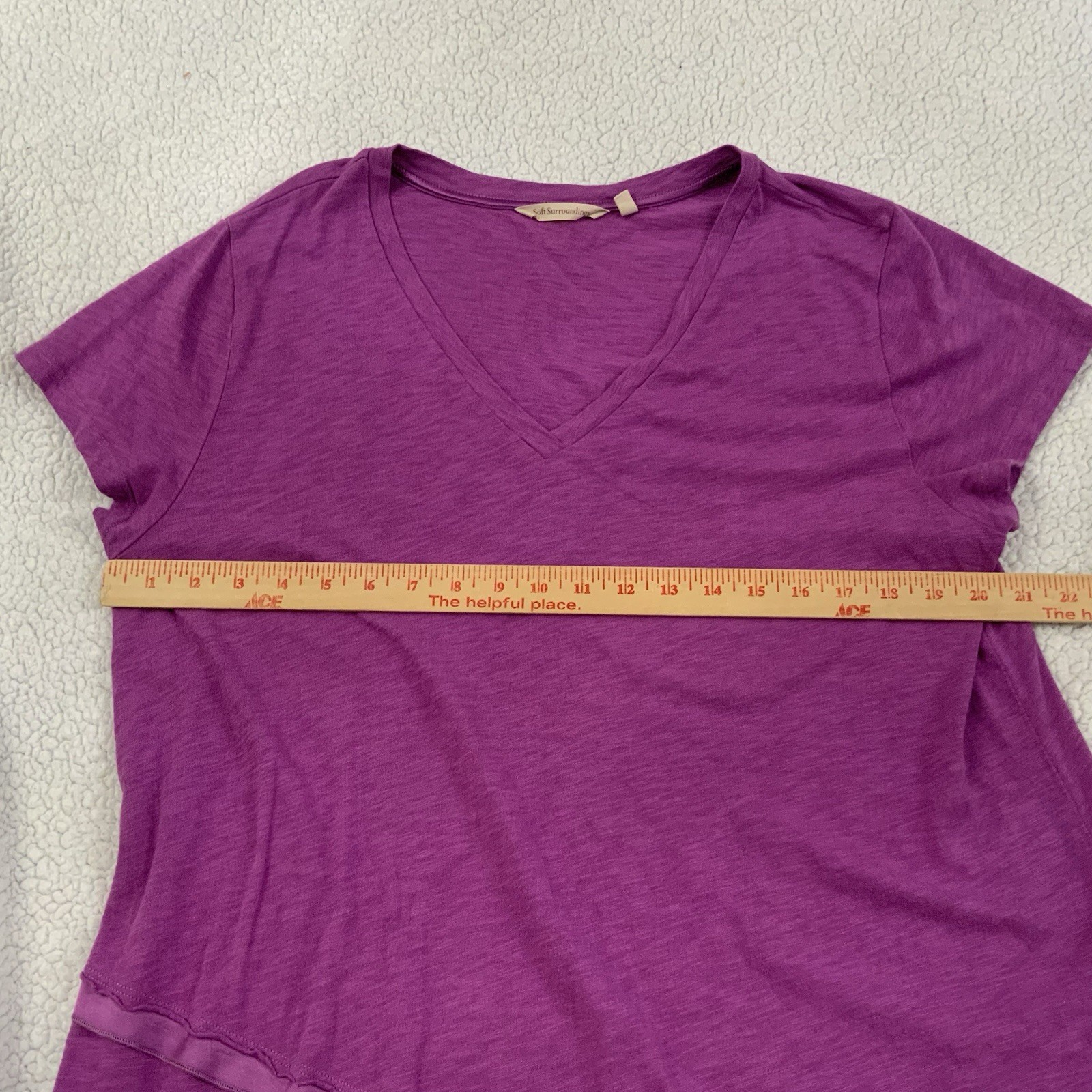 Soft Surroundings Cotton Blend Short Sleeve Tee Shirt Purple Summer Classic PXL