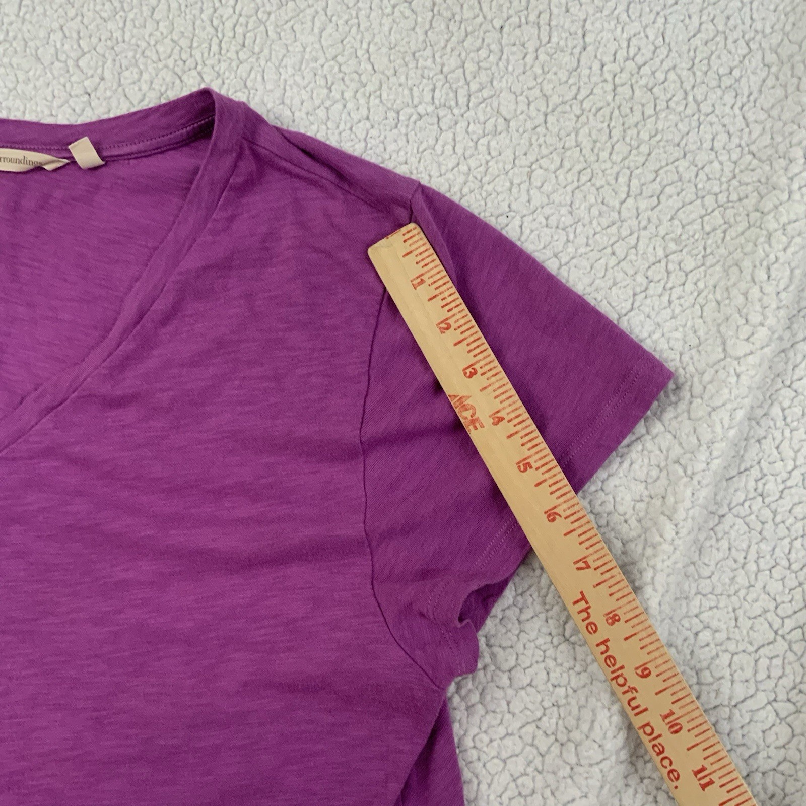 Soft Surroundings Cotton Blend Short Sleeve Tee Shirt Purple Summer Classic PXL