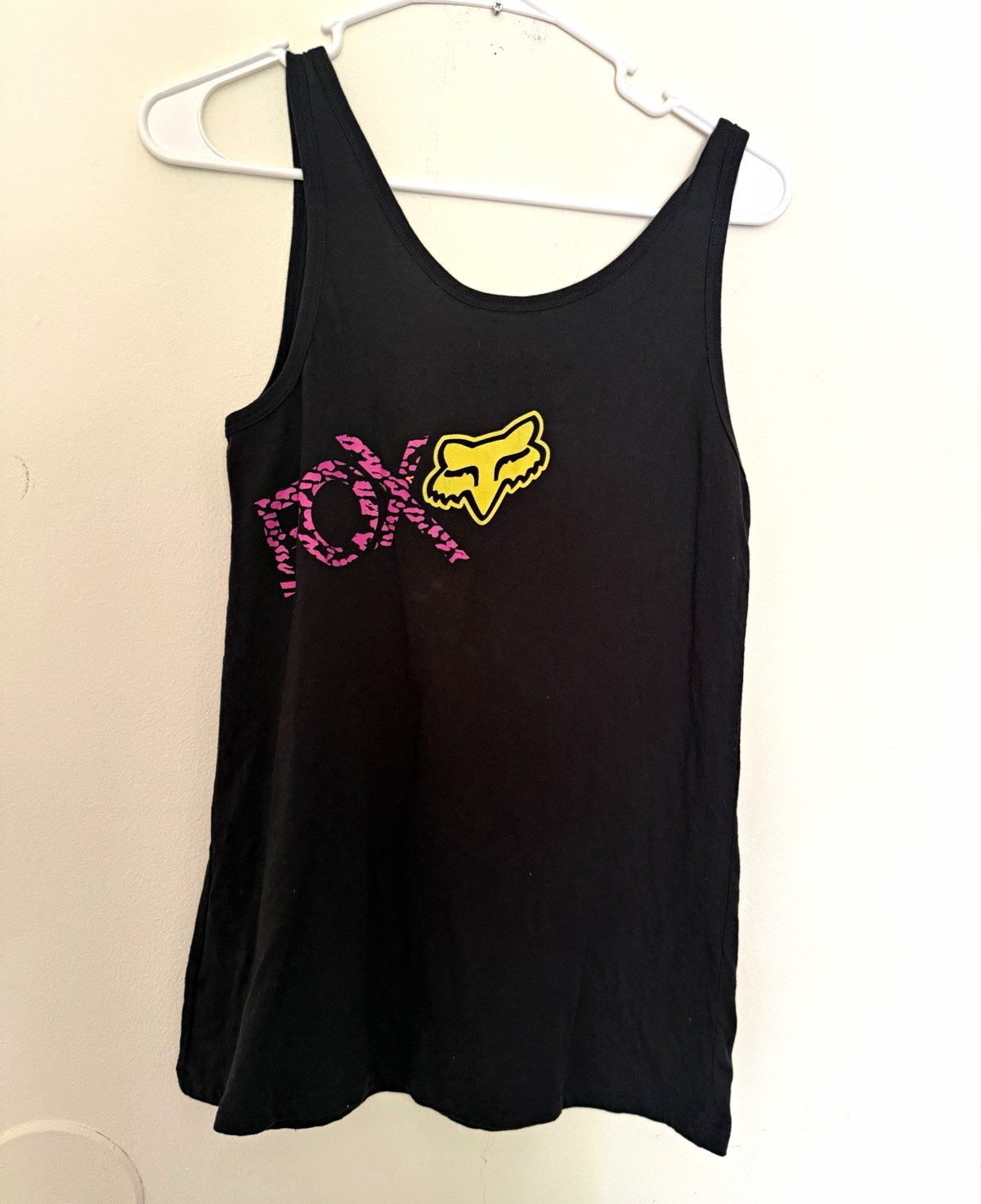 Fox Women’s M Black Graphic Logo Print Scoop Neck Sleeveless Tank Top