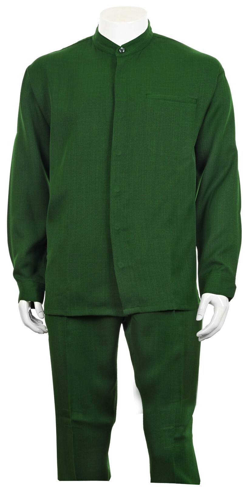 Men’s Luxurious Mandarin Collar (banded collar) Walking Suit 2-Piece Set #28266