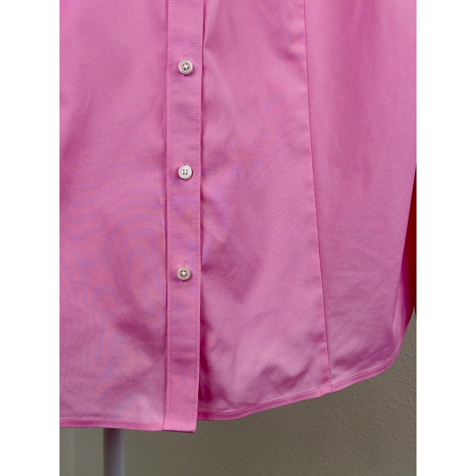 Talbots Womens Non-Iron Long Sleeve Button Down Shirt Pink Size 16
