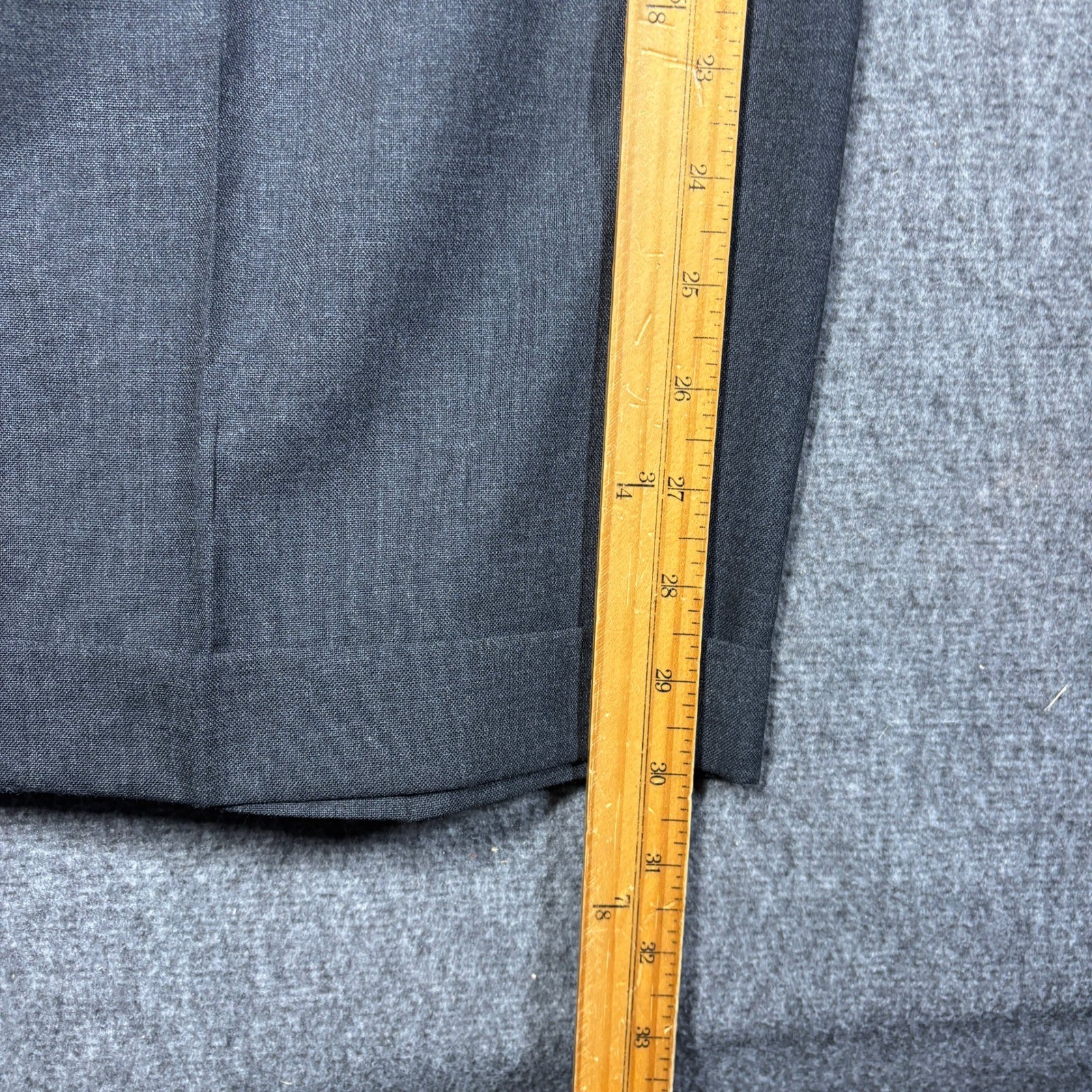 Bert Pulitzer Mens 42W 30L Charcoal Gray Wool Blend Pleated Cuffed Dress Pants
