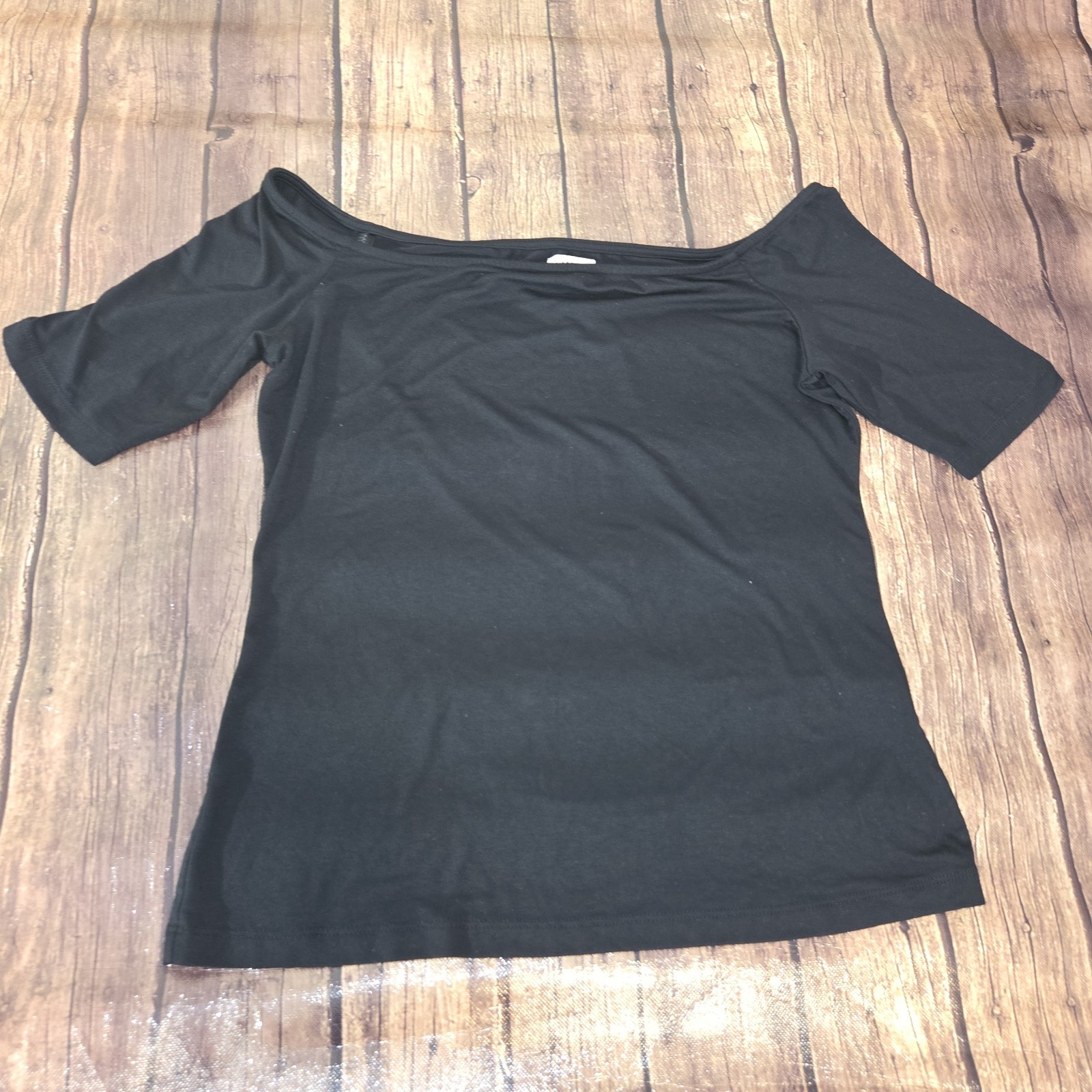 L’AGENCE Suzie Top Womens M Black Off the Shoulder French Girl 90s Off Duty