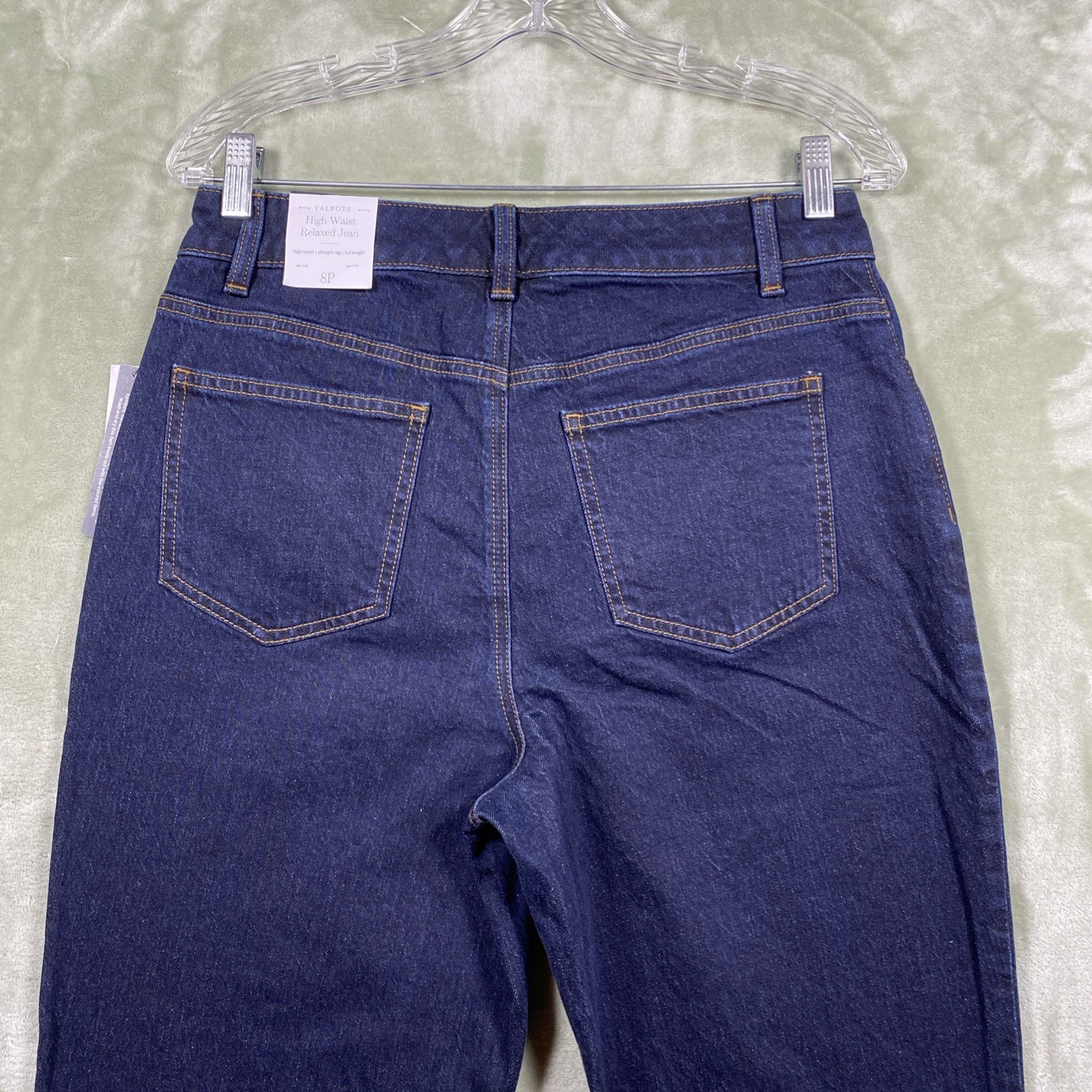 Talbots Jeans Women’s 8P 30×28 Blue High Waist Relaxed Straight Leg Full Length