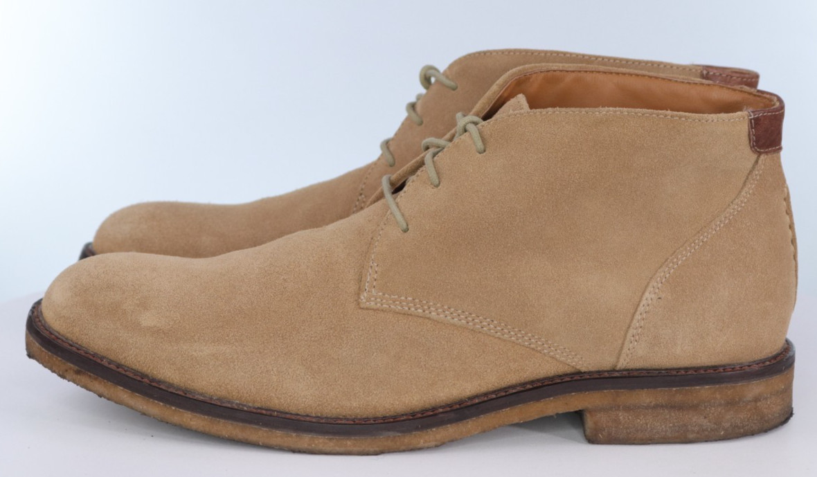 Johnston & Murphy Men’s Chukka Boots Size 11.5 M Suede Tan Sheepskin Lined