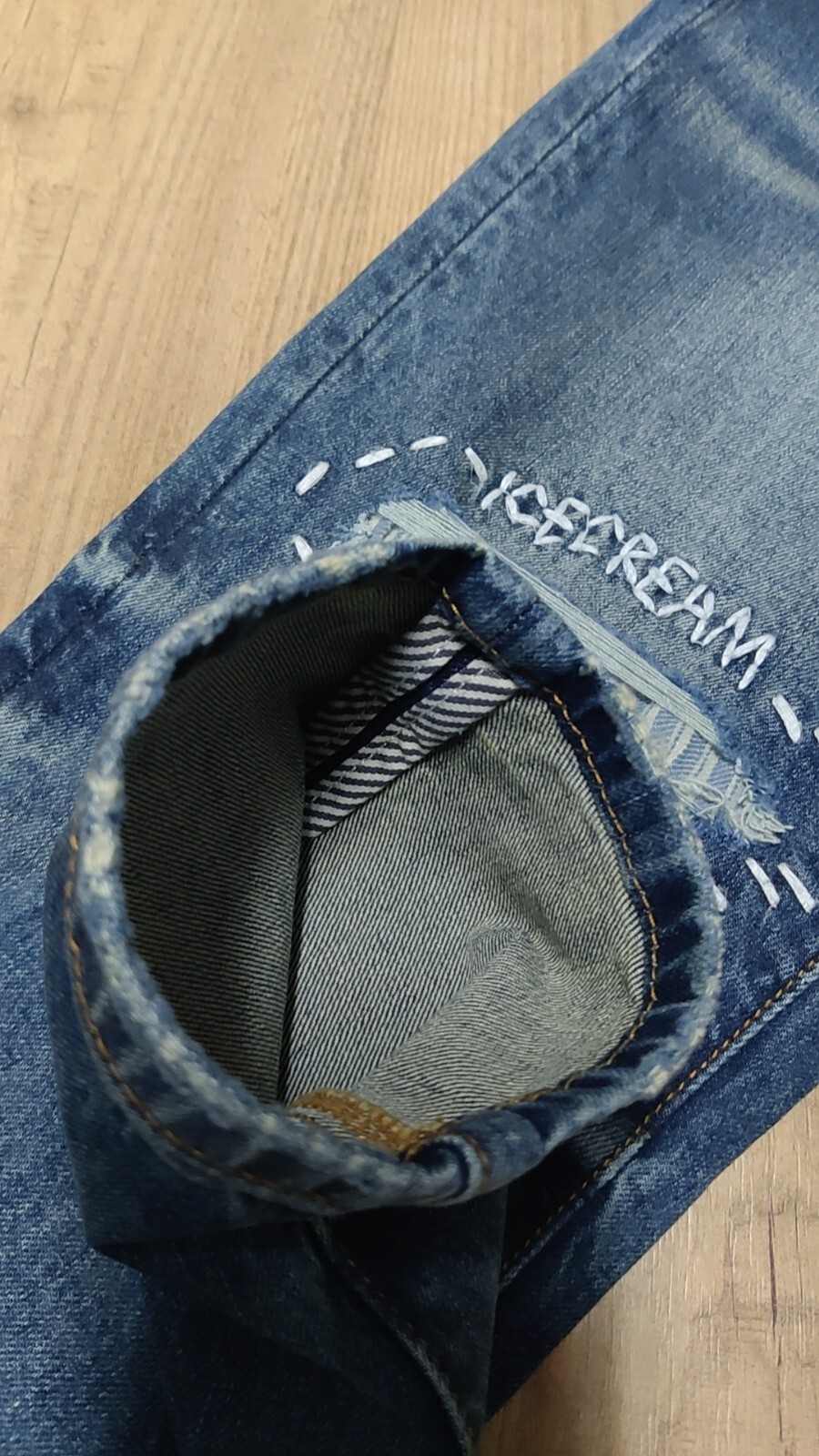NWT BBCICECREAM PATCHED STONE WASHED MEN’S JEANS 7 SIZES 30-42 US FREE SHIPPING