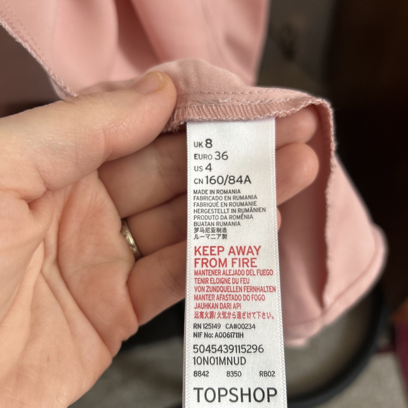 Topshop Asymmetrical Wrap Dress casual/ formal size 8 Pink