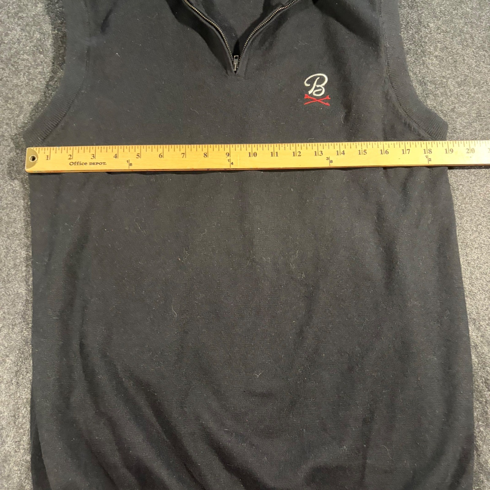 Barstool Golf Sweater Vest Mens Large Black Quarter Zip Pullover Cotton Blend