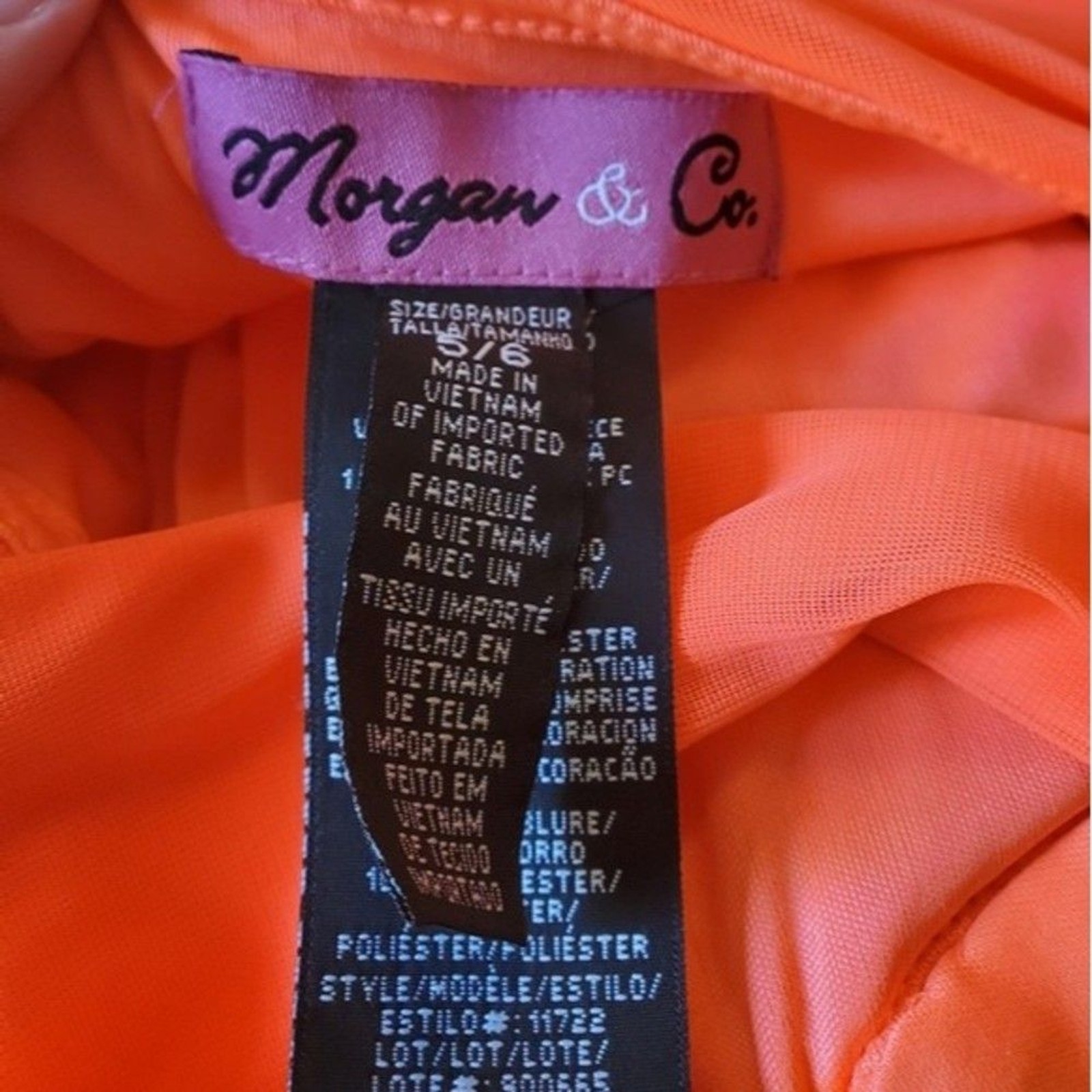 Morgan & Co. Coral Strapless Sweetheart Formal Dress