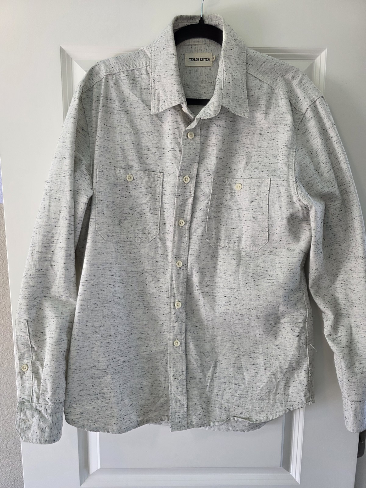 Taylor Stitch Men’s Utility Shirt Button Up Japanese Kuroki Natural Nep Lage 42
