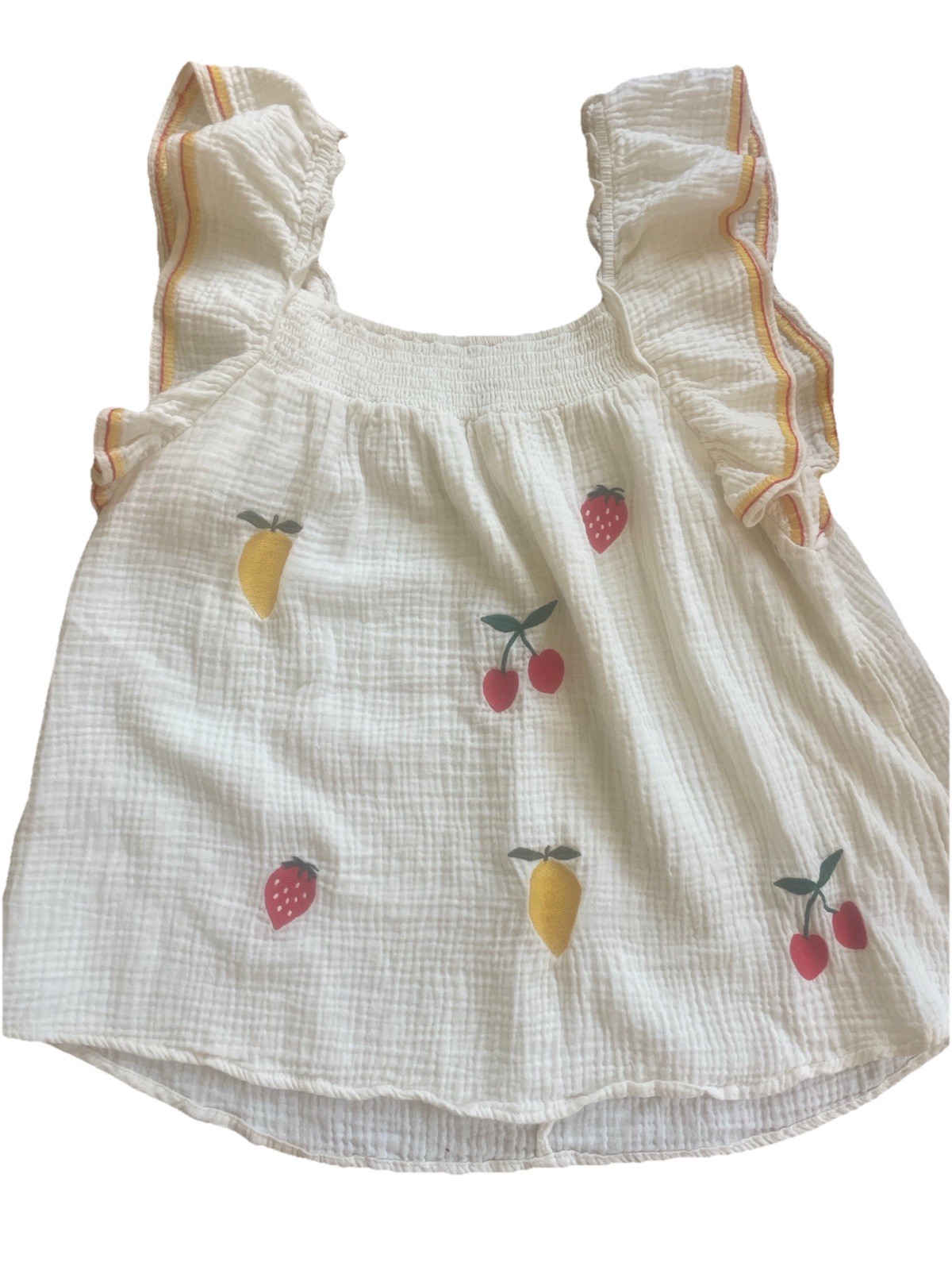 Women’s Umgee Seersucker Fruit Embellished Tank Top Medium