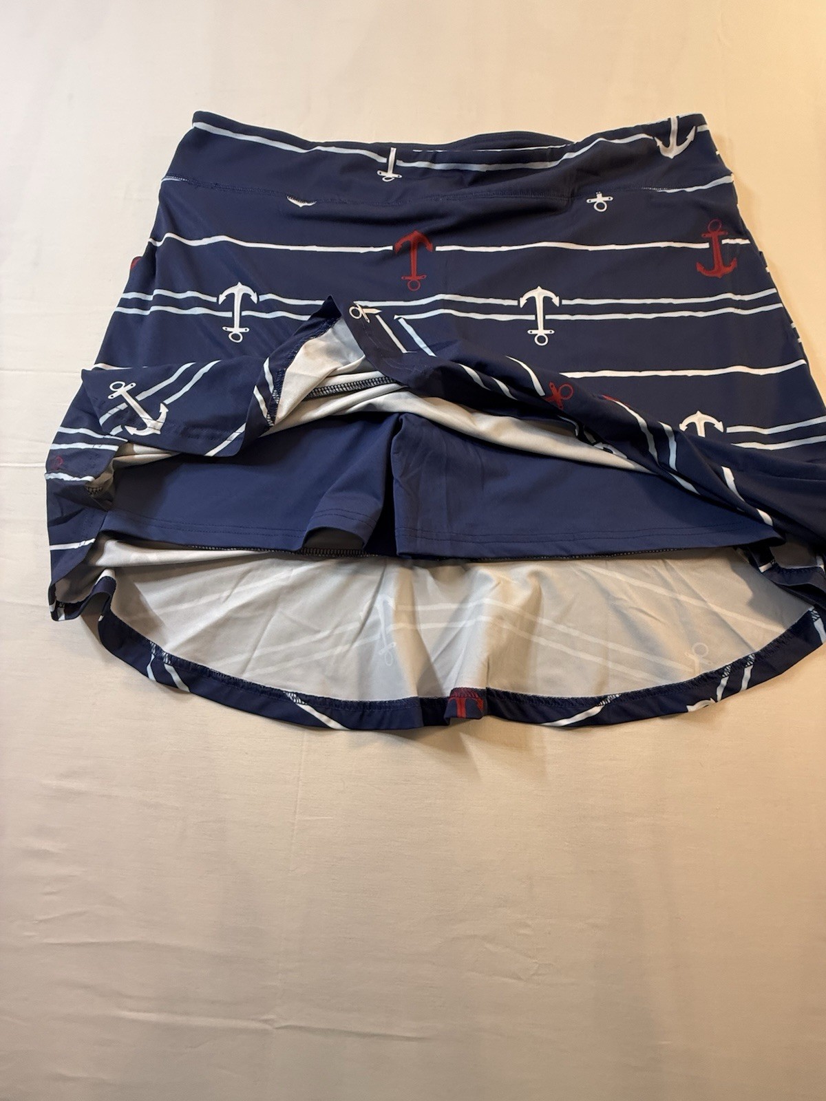 Women’s Ana Clare Active Summer Navy Skort Size XL Nautical Print