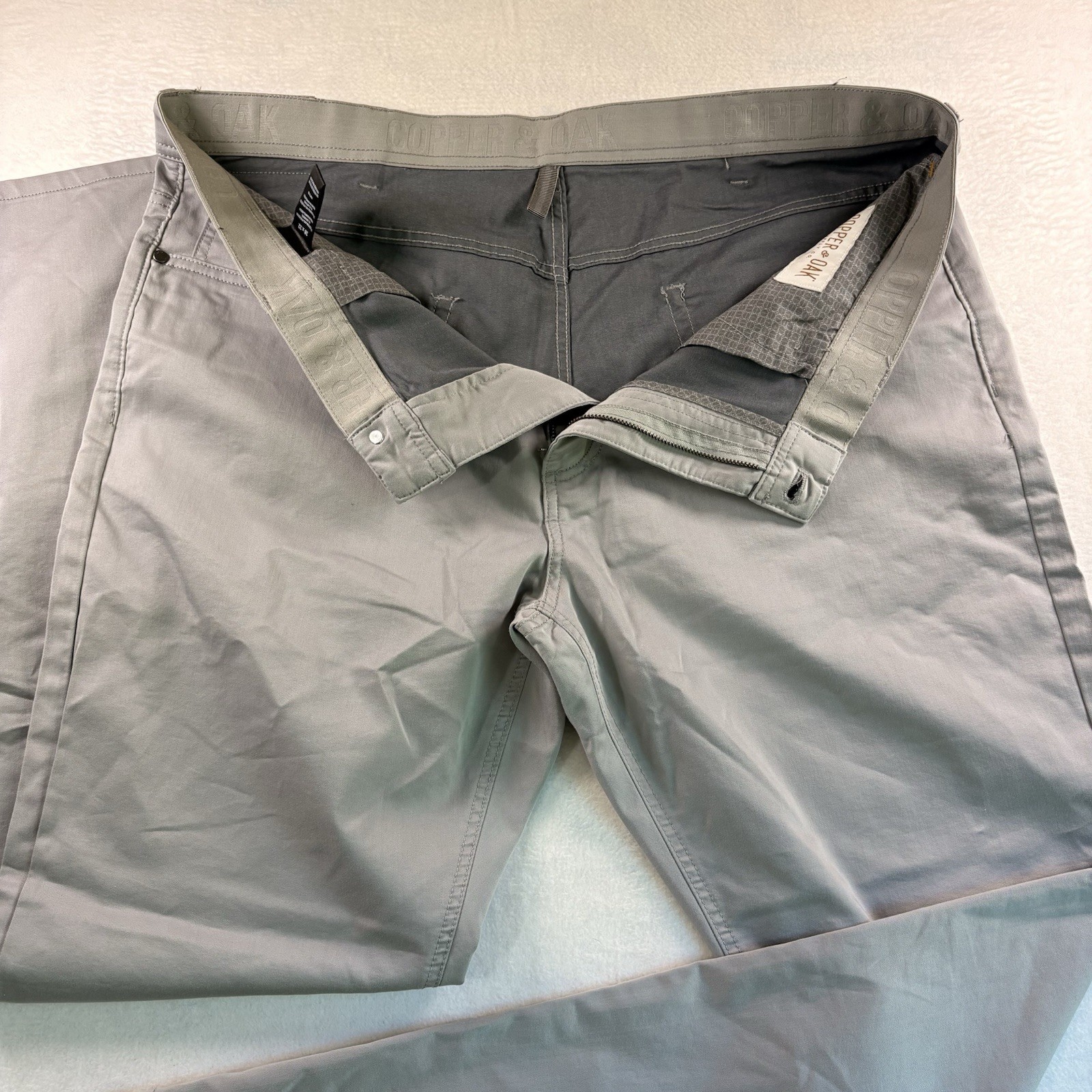 Copper and Oak 5 Pocket Men’s Straight Fit Stretch Fabric Gray Pants 38×32