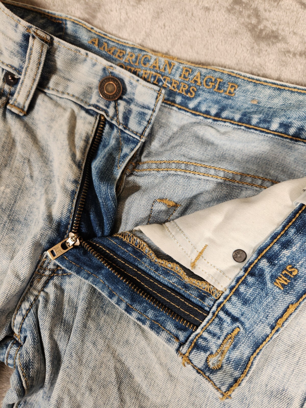 American Eagle Jeans Men’s 28X30 Blue Denim Stone Washed Slim