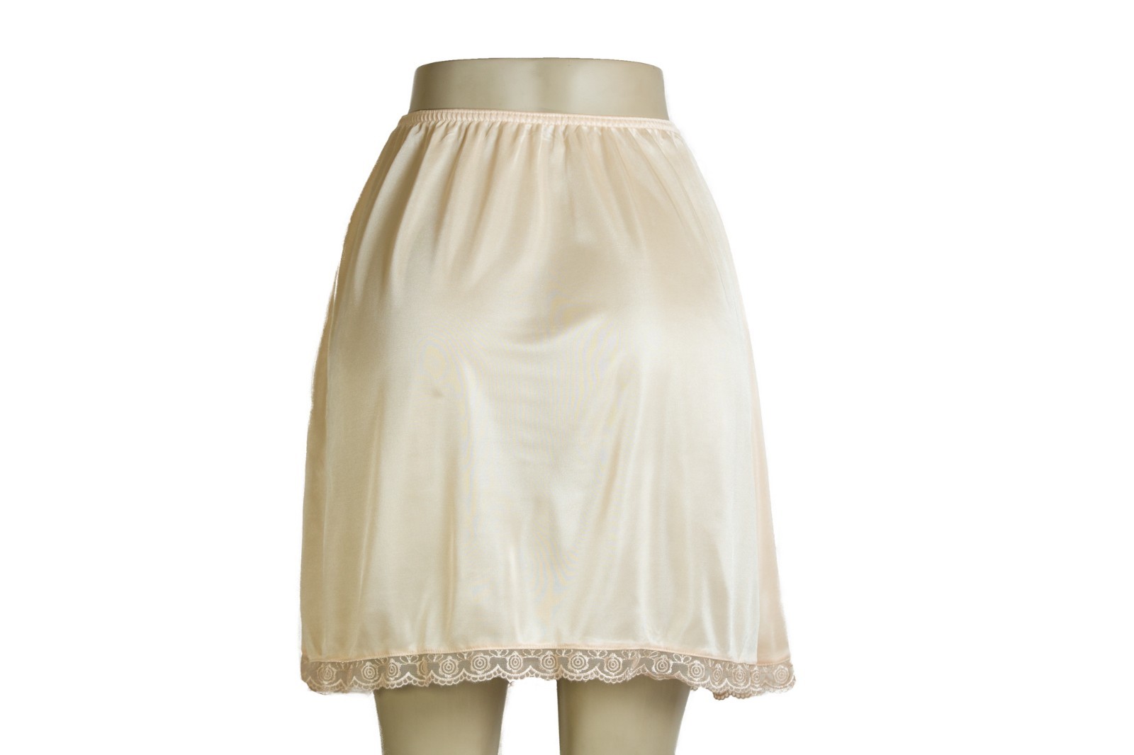 20″ Length Women Lace Trim Mini Half Slip White Beige Black S M L XL 2XL 999