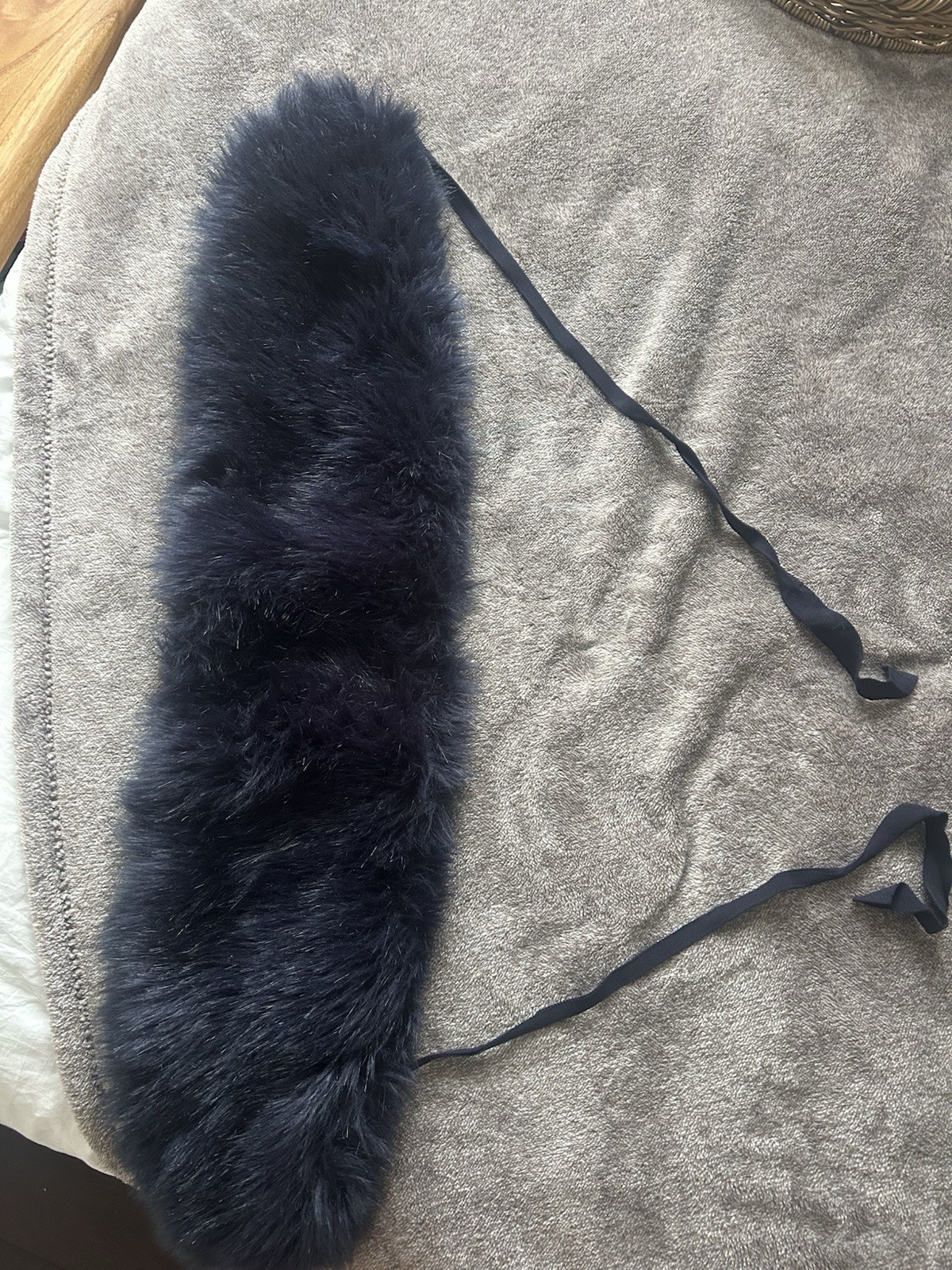 Navy Blue Faux fur shawl