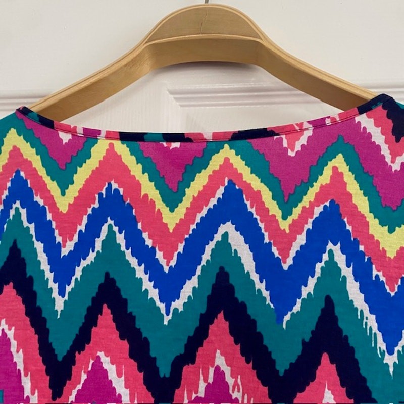 Lilly Pulitzer Gretchen Dress Hearts a Flutter Multicolor Chevron Print Women M