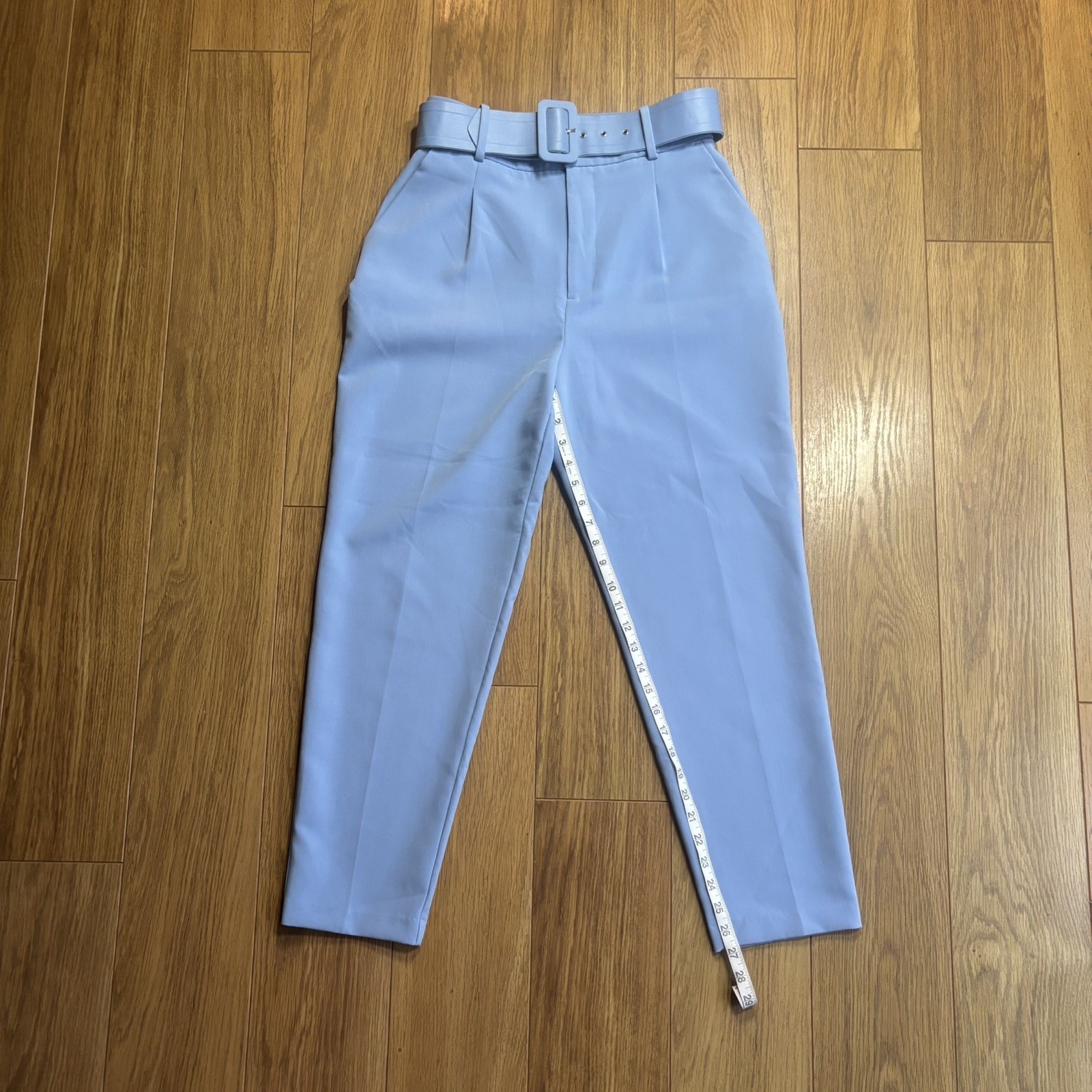 ZARA High Waisted Trouser Pants Fabric Belt M Office Siren Work Smart Corpcore