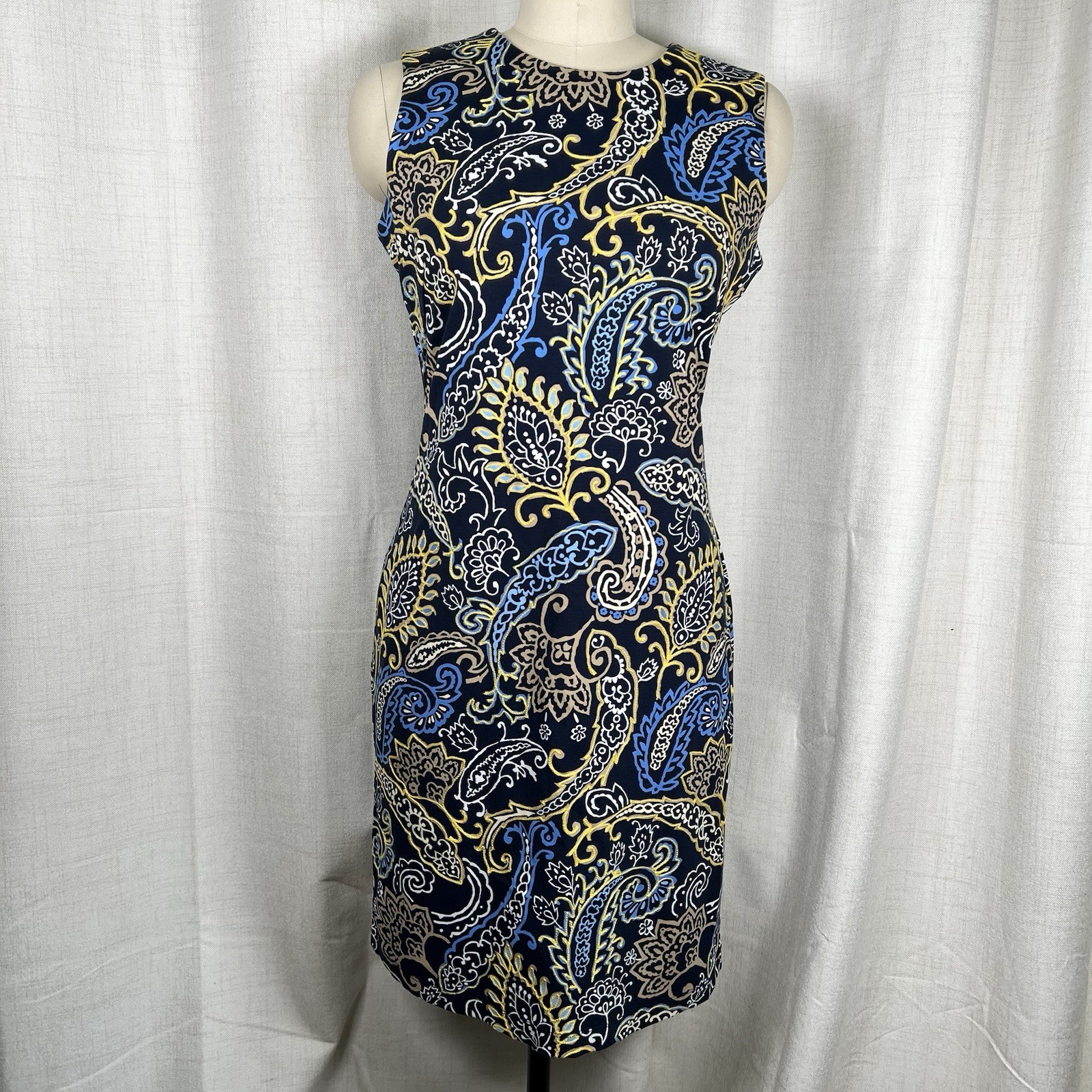 J. McLaughlin Devon Sleeveless Embroidered Bainbridge Dress Paisley Medium