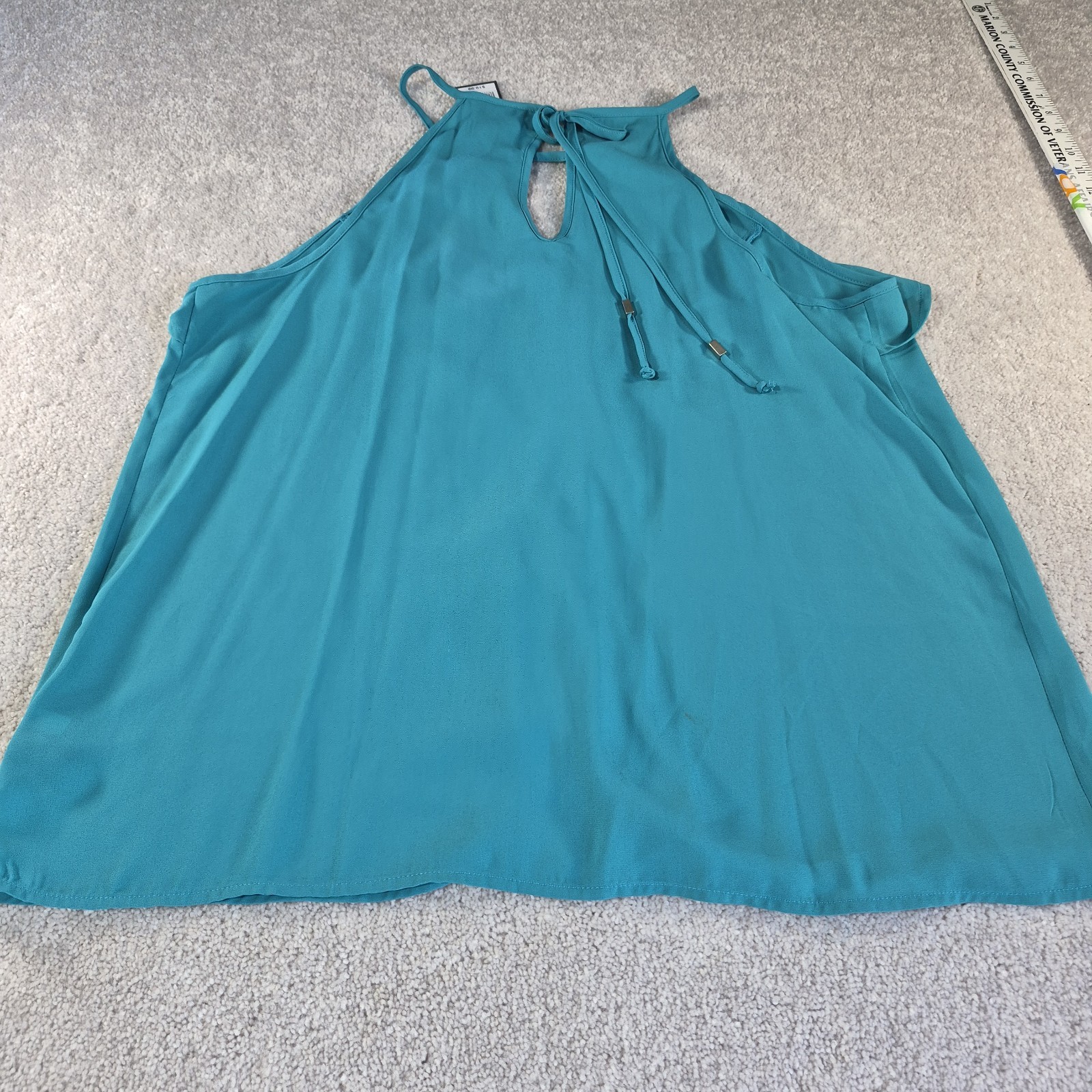 Agua Mossimo Womens Halter Blouse XLarge Ruffle front chiffon keyhole back