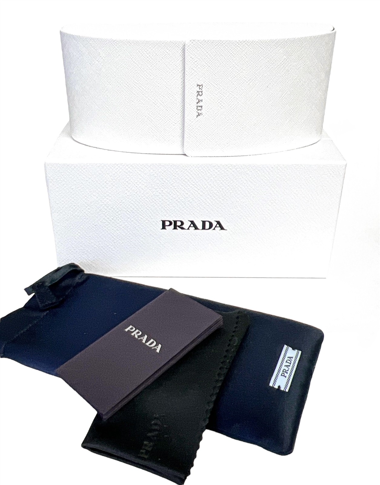 Prada Sunglasses Shiny White Silver Logo SPR 16Z 461-5S0 Bloomingdales Exclusive