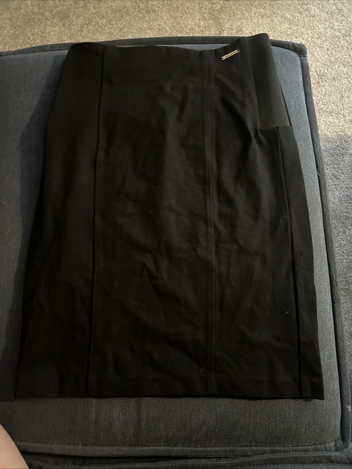 Black High Waist Pull on Pencil Straight Skirt Knee Length Size Medium