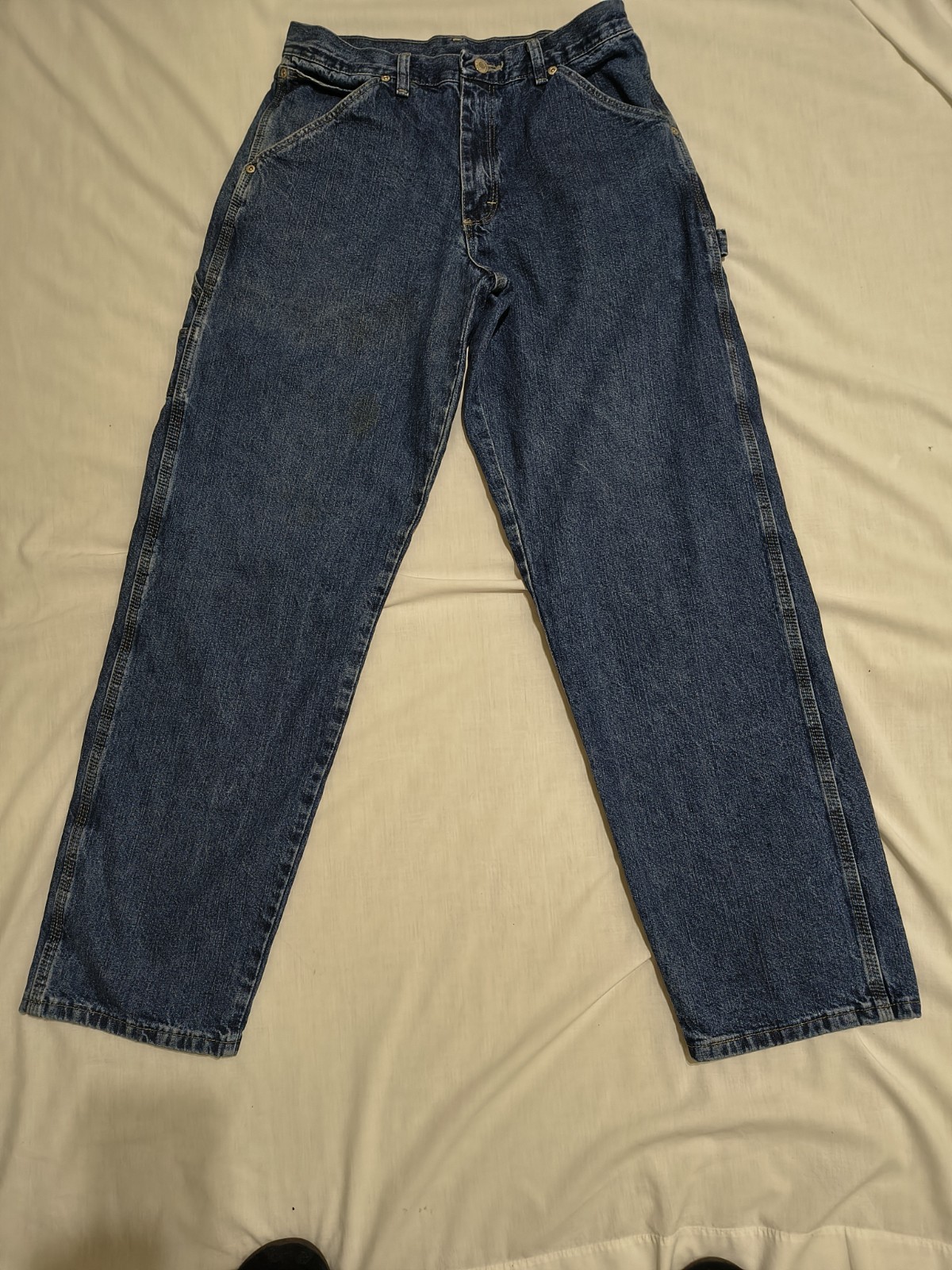 Wrangler Authentic Workwear Carpenter Denim Jeans Mens Size 30×32 Blue Wash