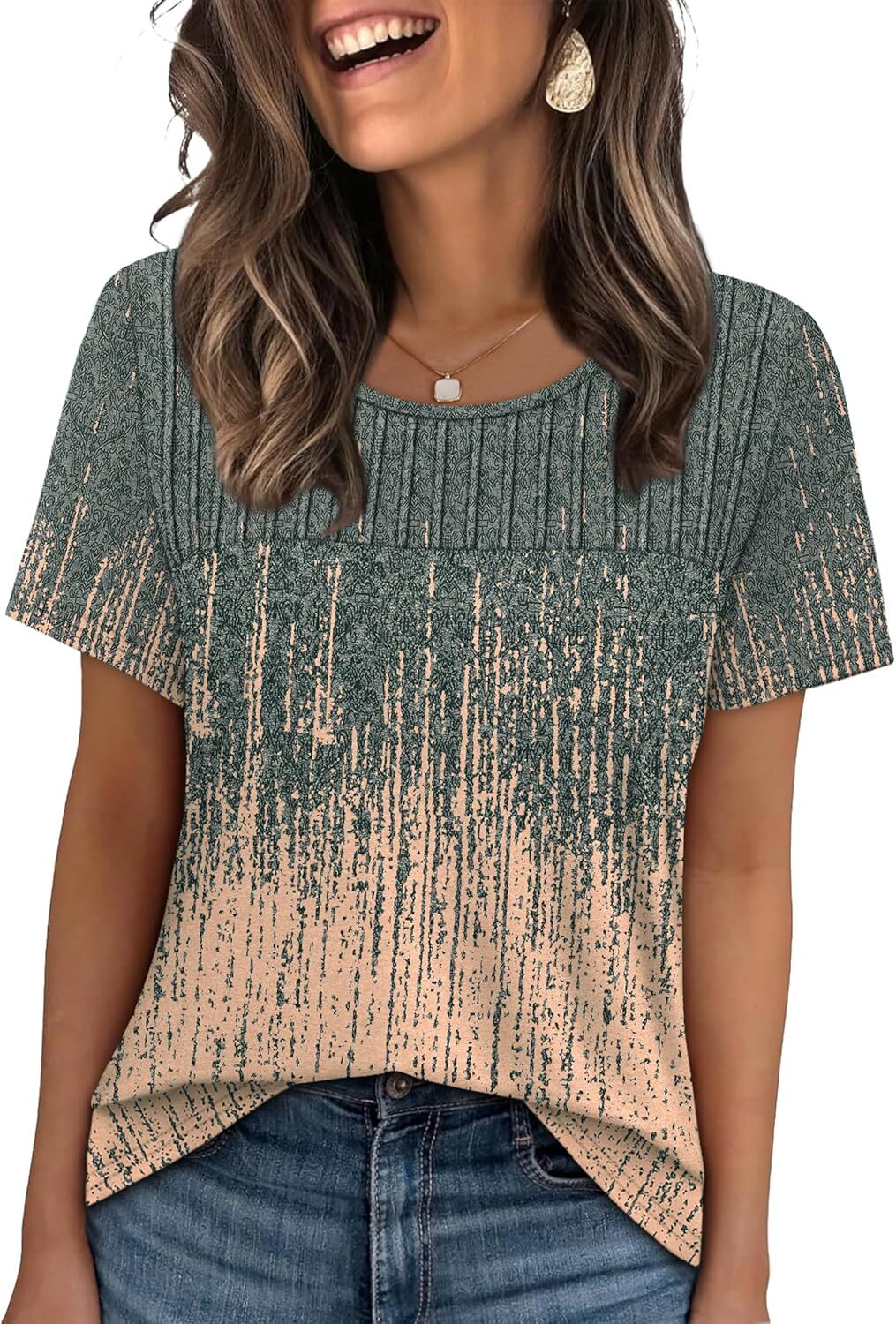 Women’s Plus Size Short Sleeve Crew Tops – Loose Fit Cotton Casual Trendy