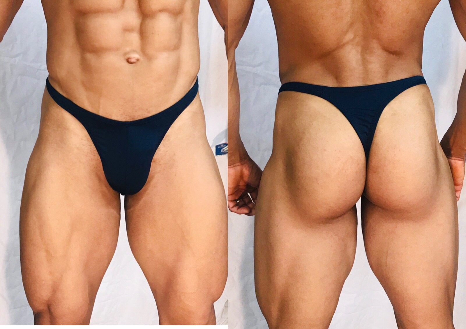 mens black spandex thong with seam/pouch front custom made to any size FreeShip