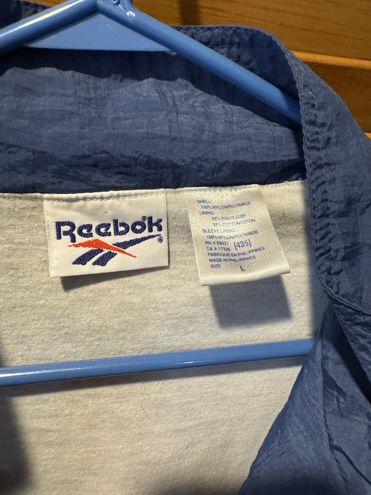 Reebok Men’s Colorblock Full Zip Windbreaker Jacket Blue Green White Size L