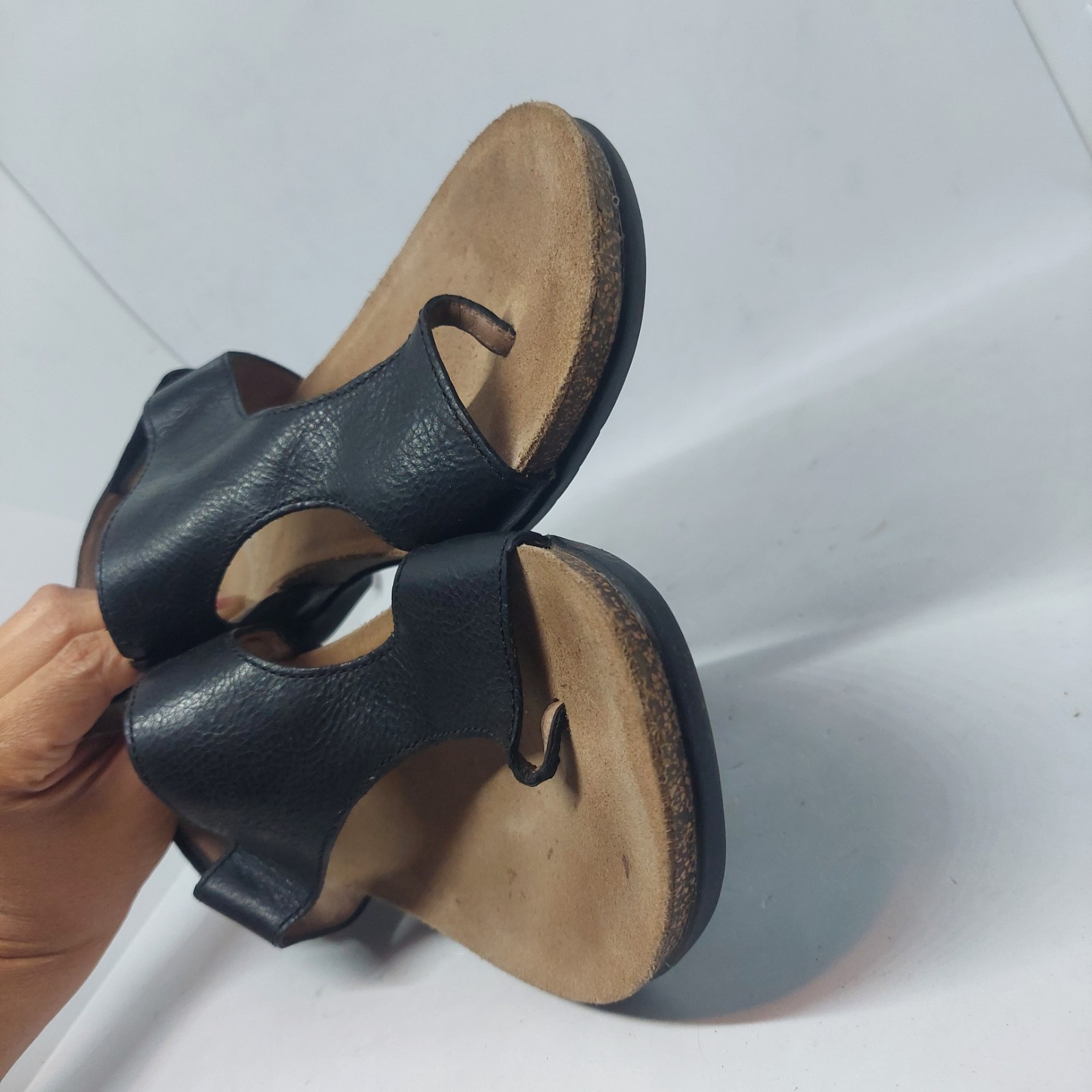 Dansko Reece Sandals Black Leather Thong Slide Womens Size EU 40 US 9.5-10