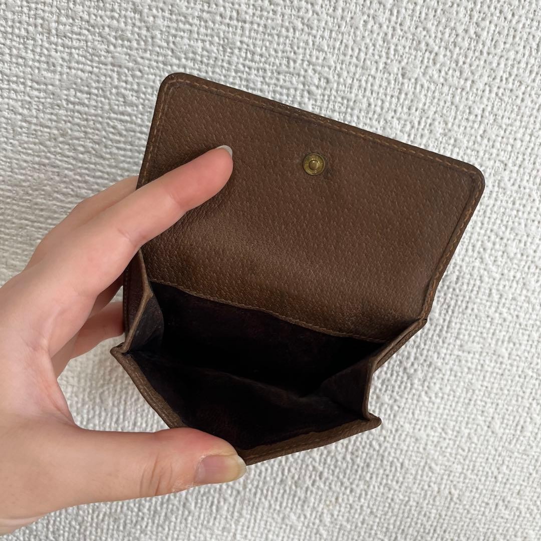 Excellent Condition Gucci Old Gucci GG Pattern Leather Double Snap Mini Wallet B