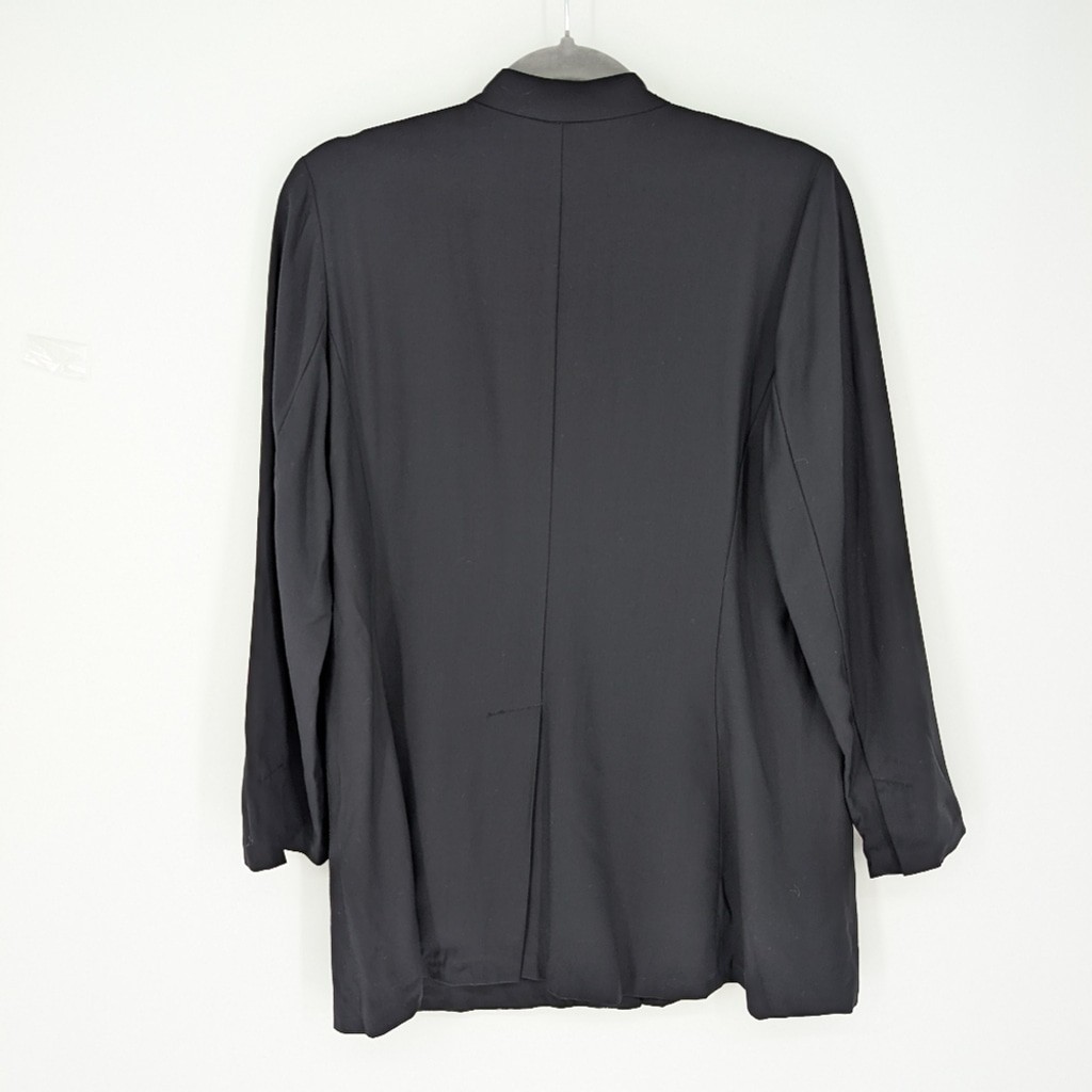Eileen Fisher Jacket Tropical Viscose Wool Blend Black Medium System Minimalist