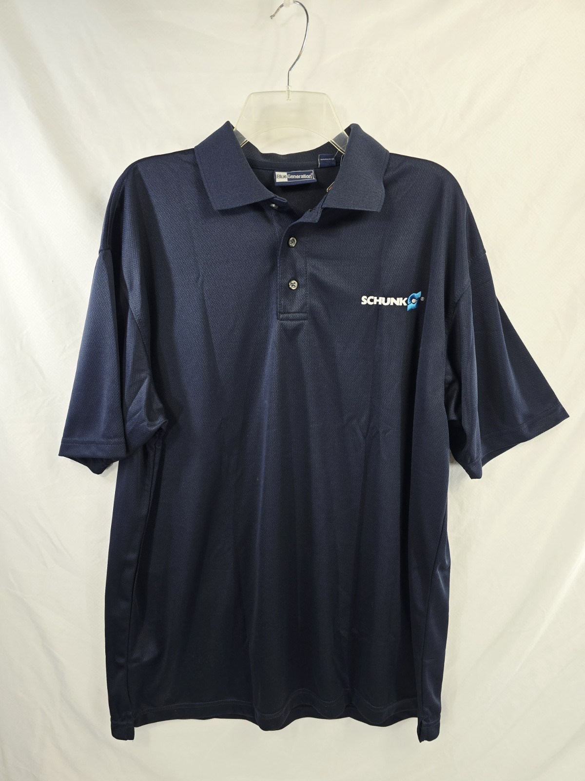 Blue Generation Button Up Shirt Men’s Short Sleeve Navy Shirt Schunk Size XL