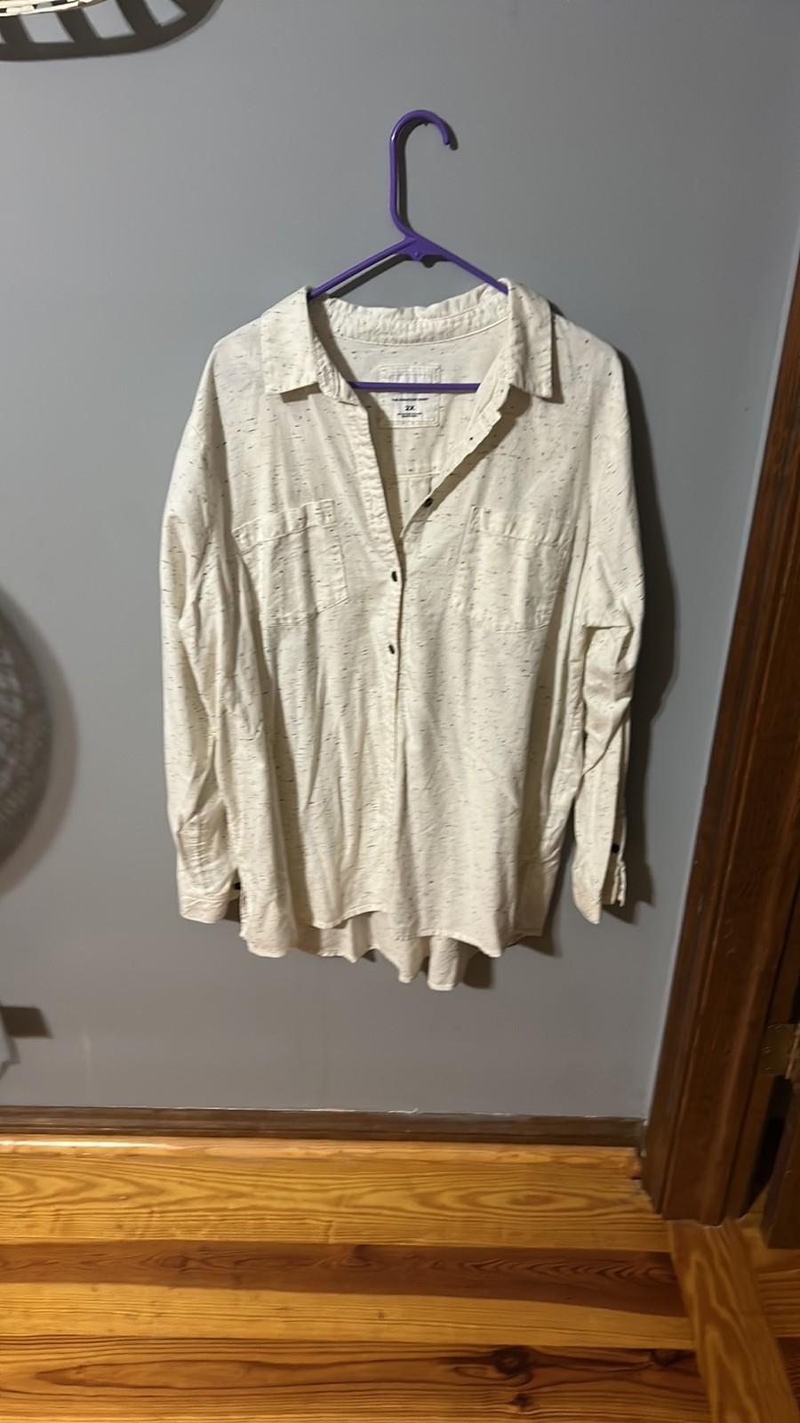 Sonoma Goods For Life ‘The Everyday Shirt’ – Plus Size 2X Speckled Cream…